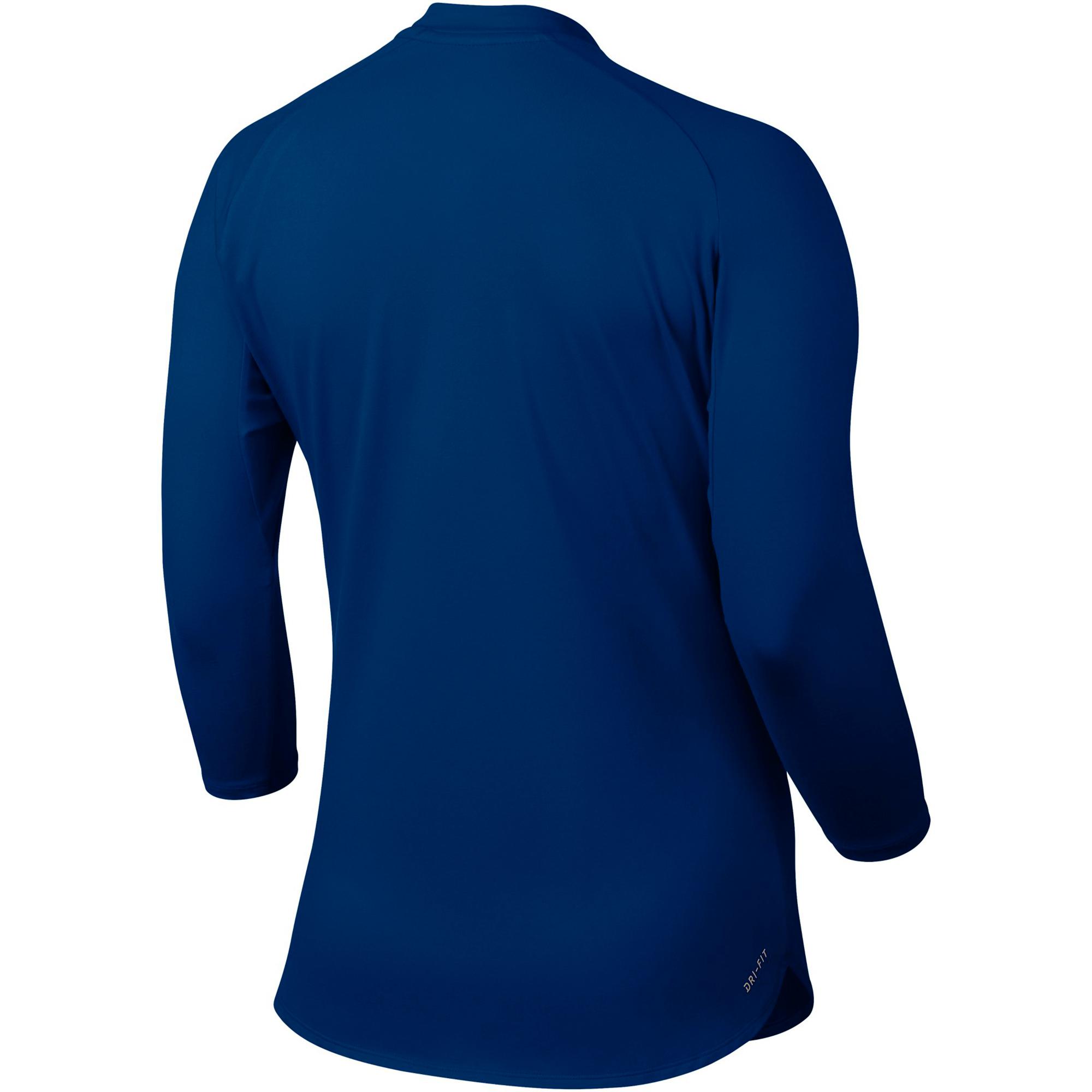 Nike Womens Dry 3/4 Sleeve Tennis Top Blue Jay