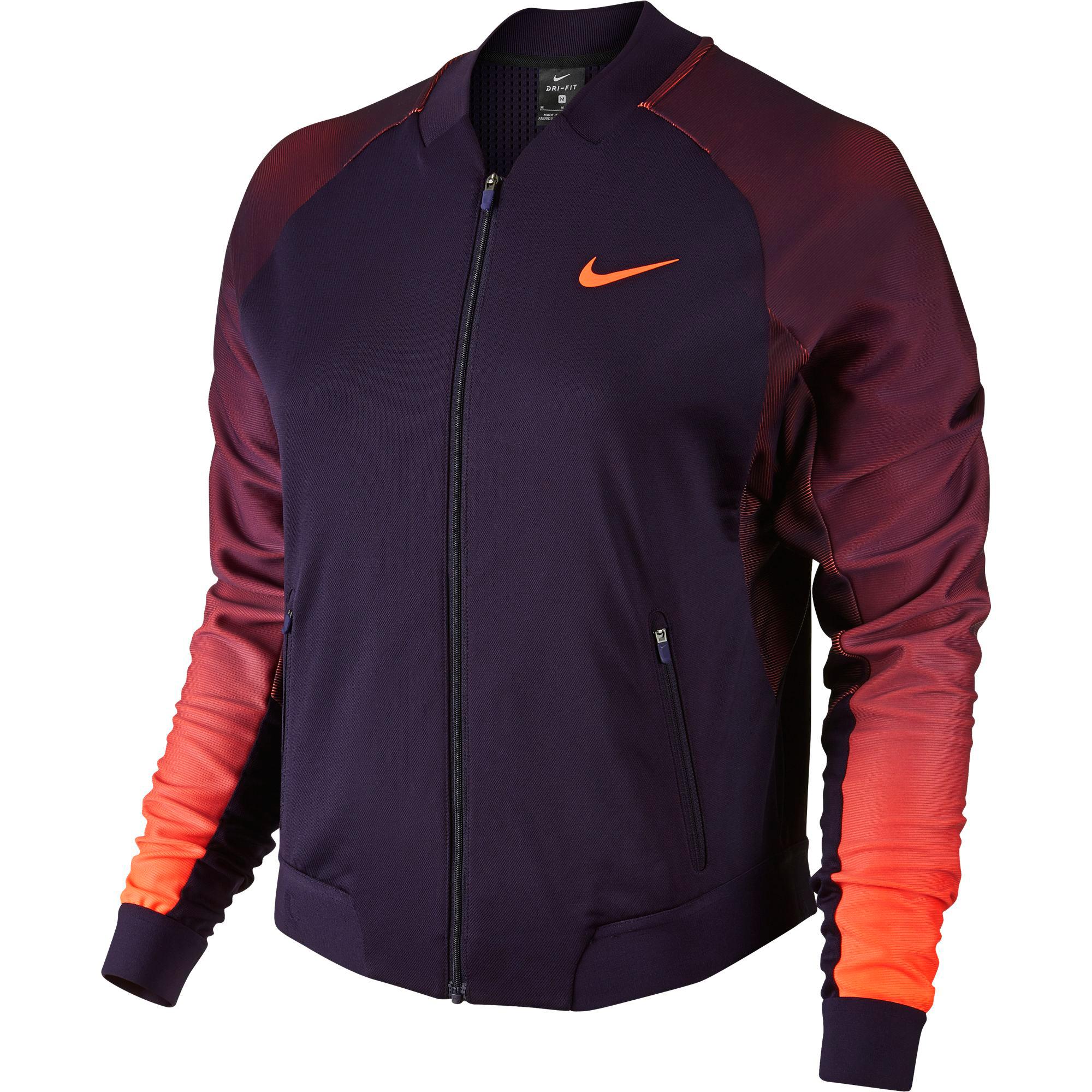 Nike Womens Court Tennis Jacket - Purple/Bright Mango - Tennisnuts.com