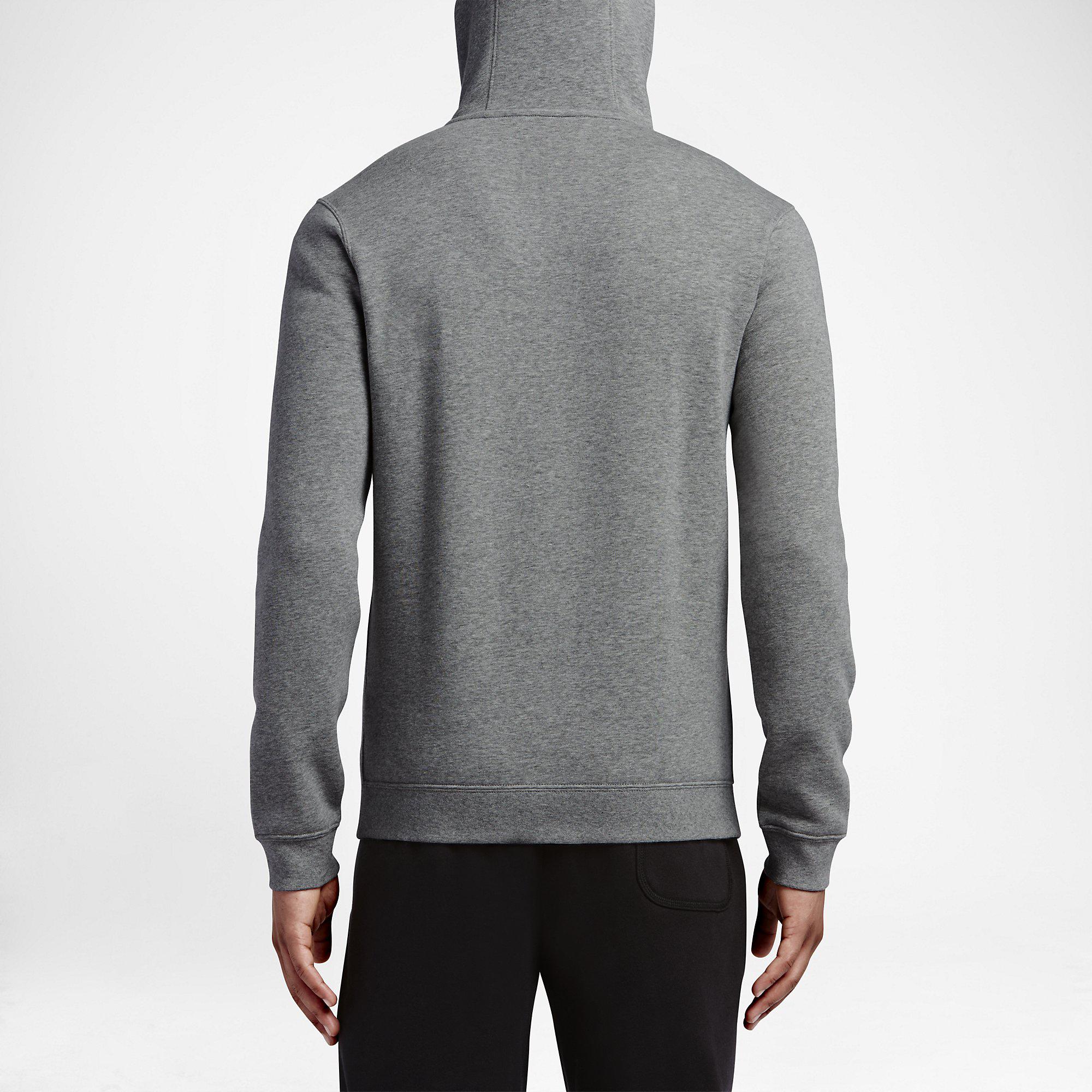 Nike Mens Sportswear Full-Zip Hoodie - Dark Grey Heather - Tennisnuts.com