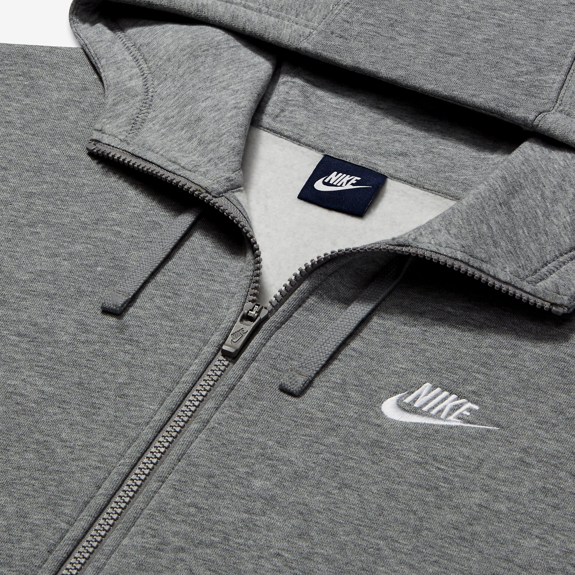 mens nike full zip hoodie grey