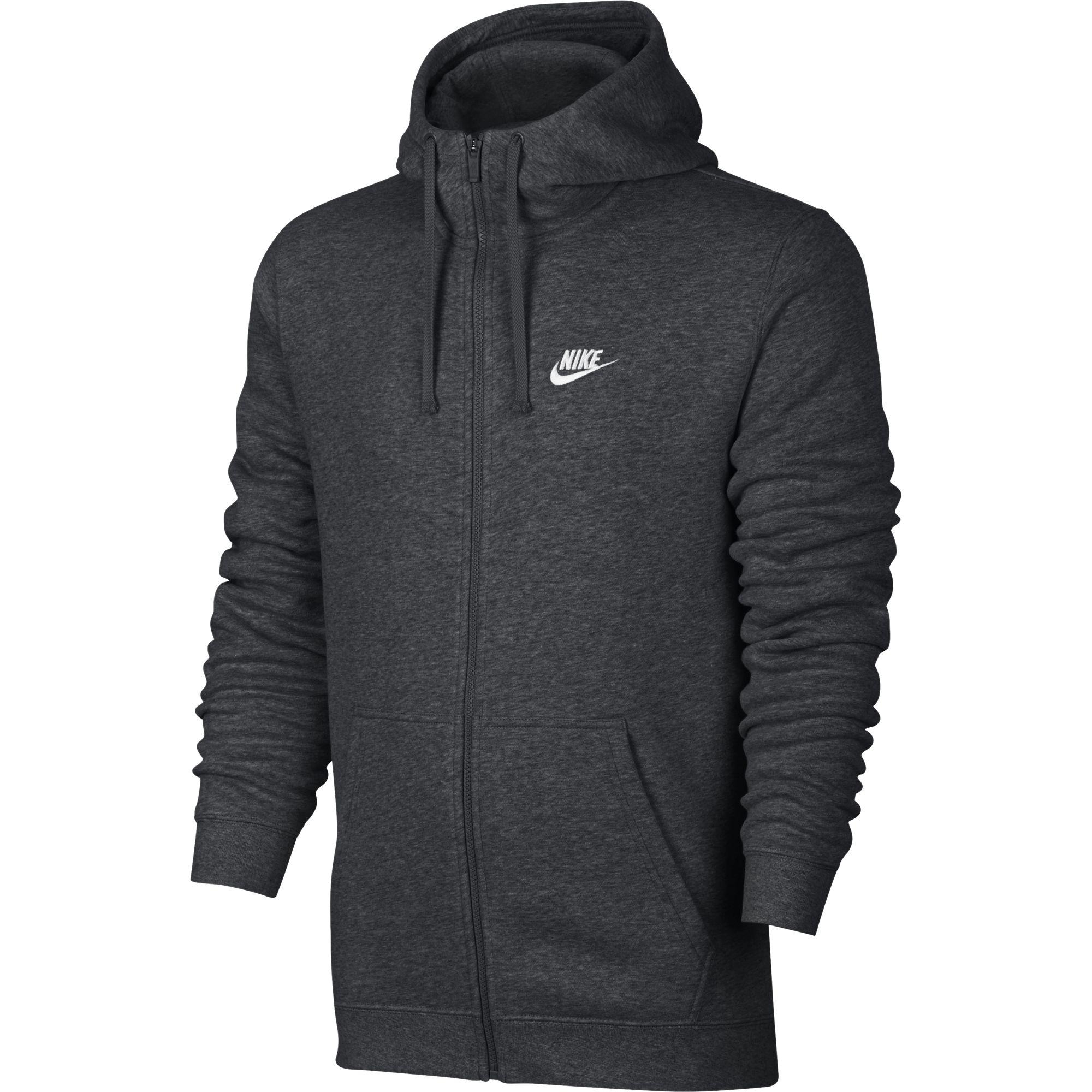 Nike Mens Sportswear Full-Zip Hoodie - Charcoal Heather - Tennisnuts.com