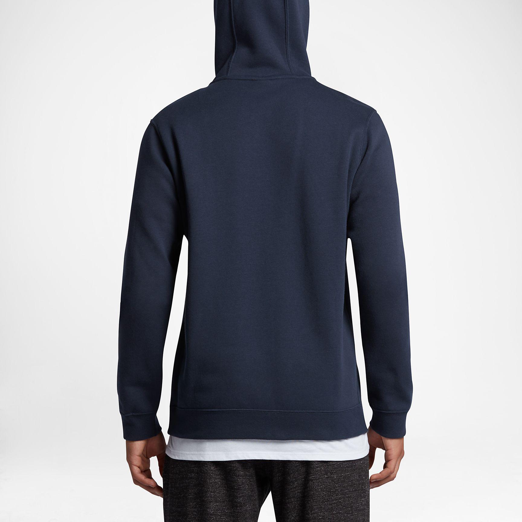 Nike Mens Sportswear Full-Zip Hoodie - Obsidian/White - Tennisnuts.com