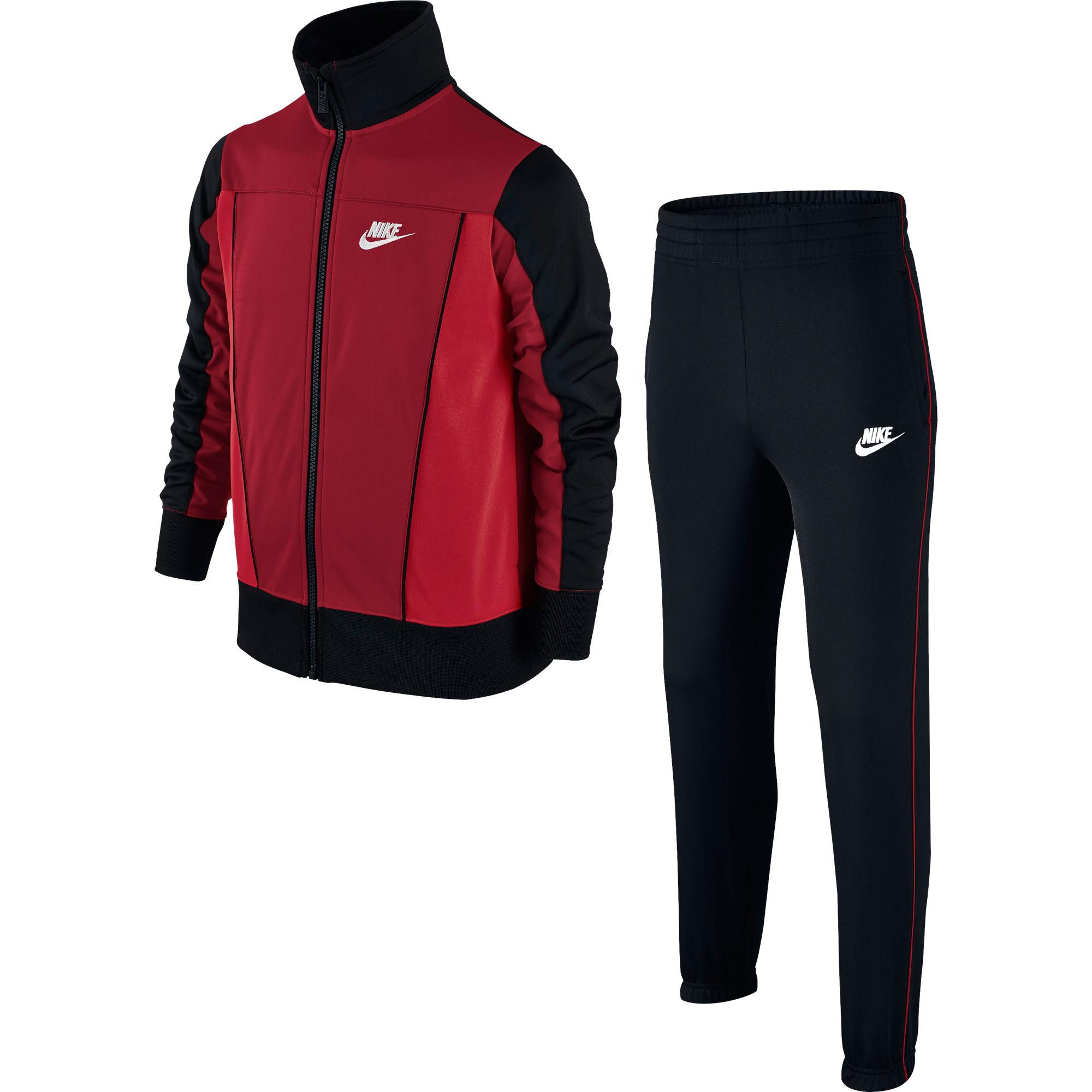 Nike Boys Sportswear Warm-Up Tracksuit - Red/Black - Tennisnuts.com