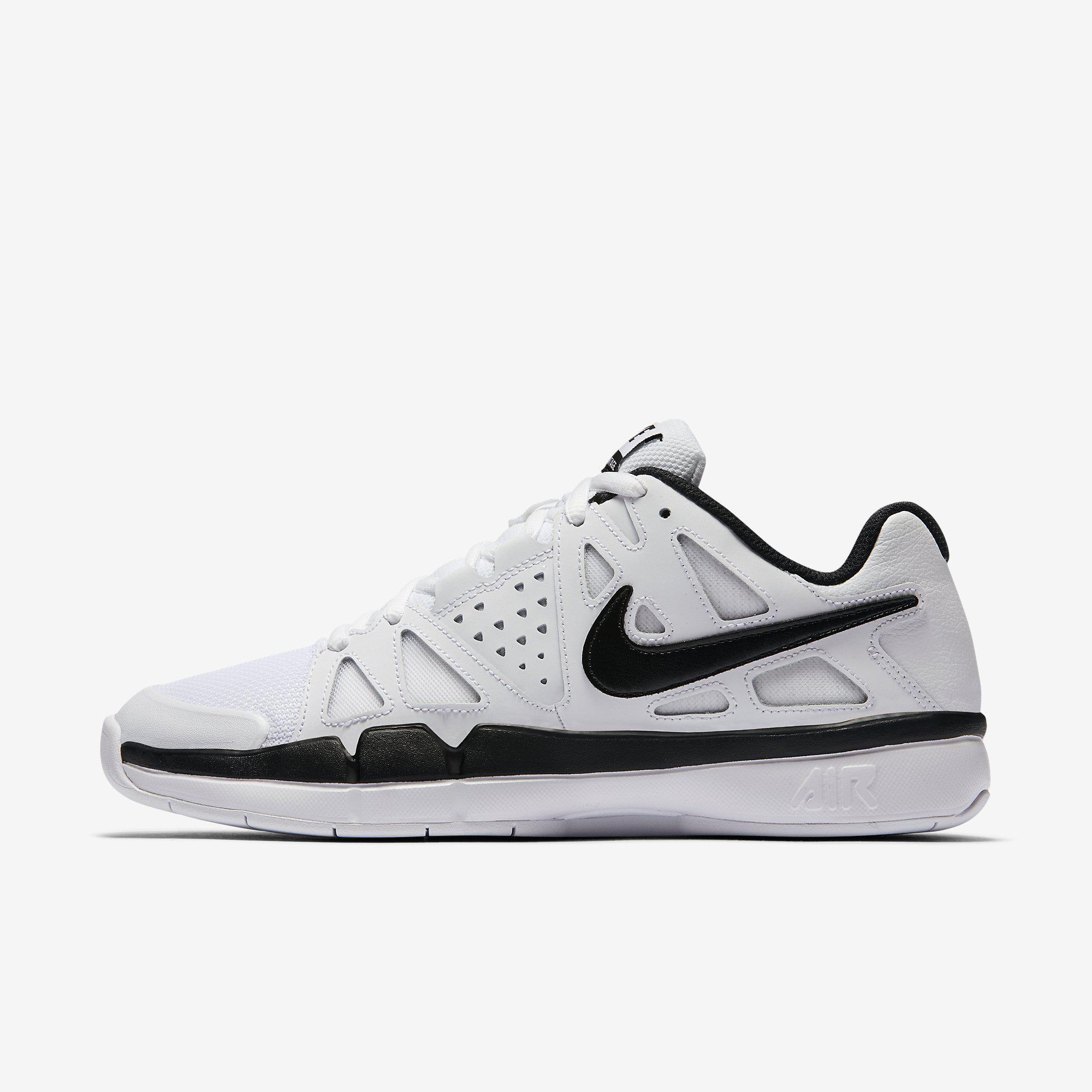 Nike Mens Air Vapor Advantage Carpet Tennis Shoes White Black 10 White