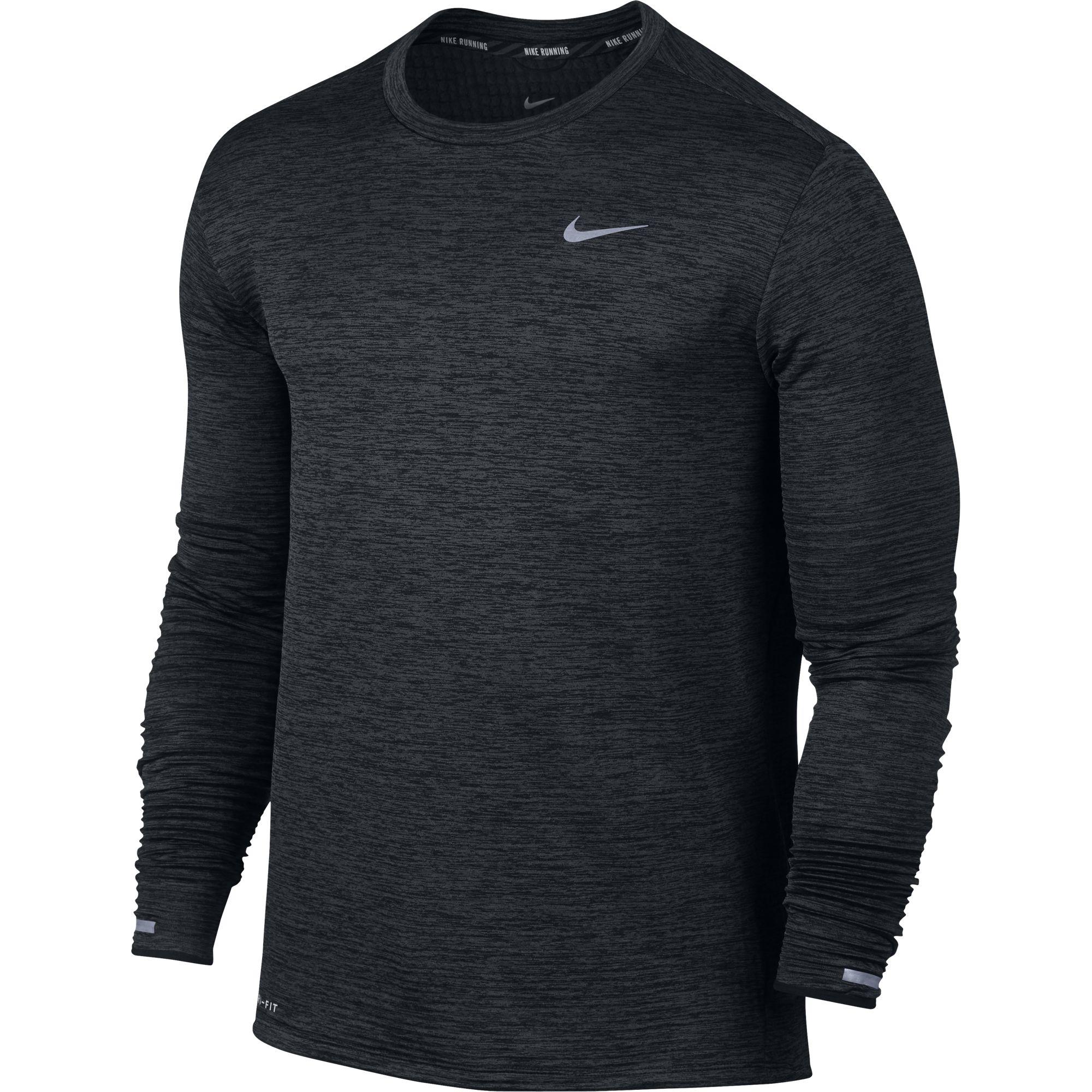 Nike Mens Element Running Top - Black/Heather - Tennisnuts.com