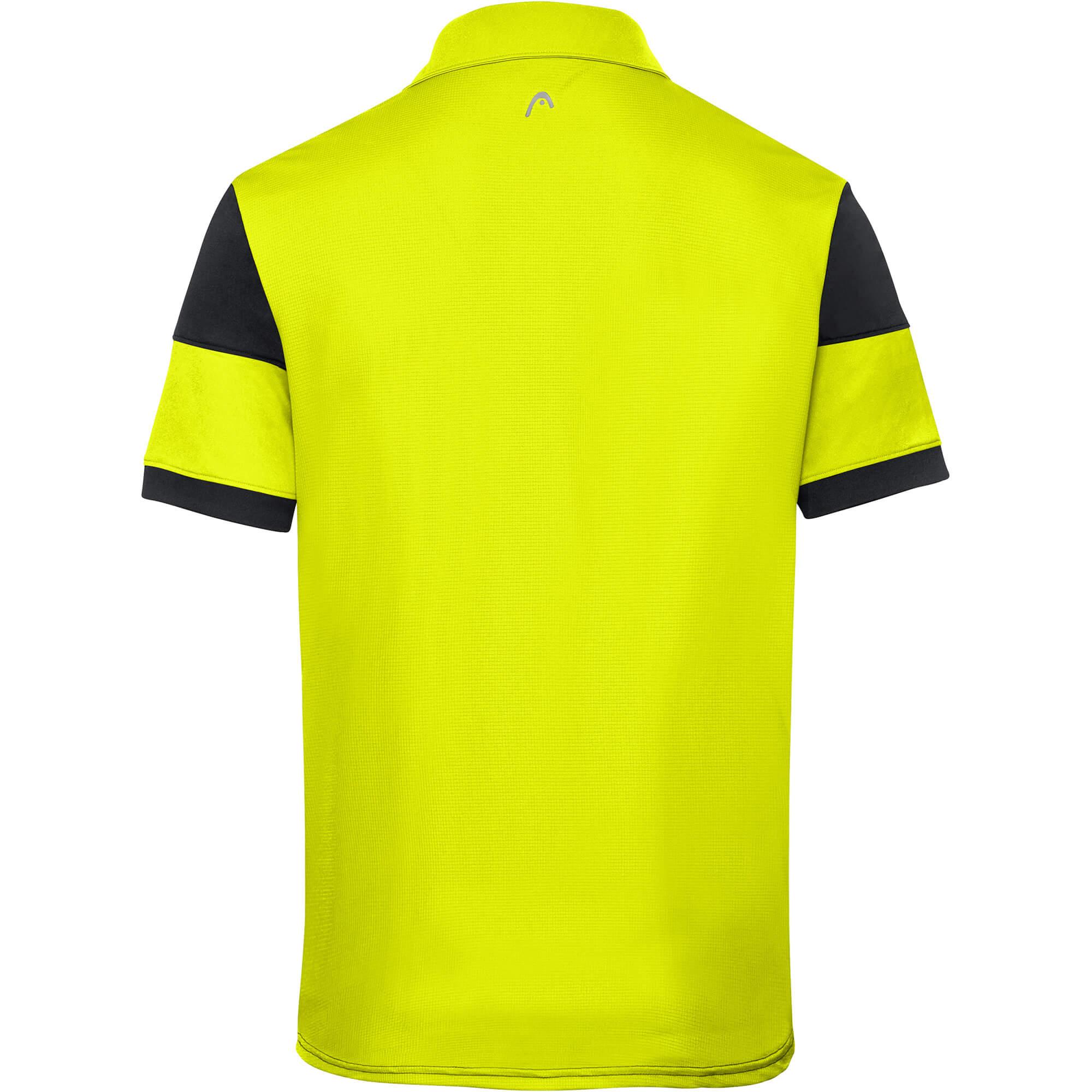 Head Mens Ace Polo Shirt - Black/Yellow - Tennisnuts.com