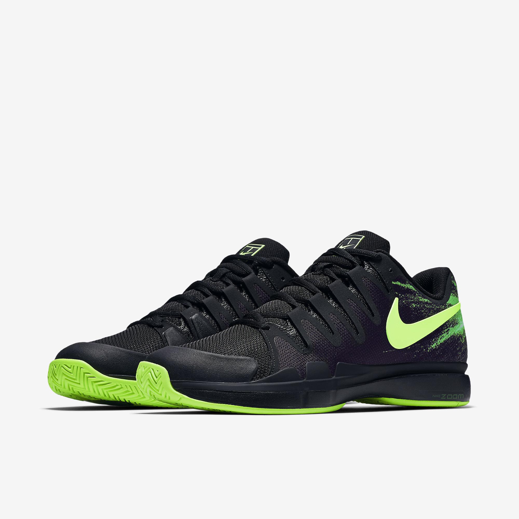 nike black and green sneakers