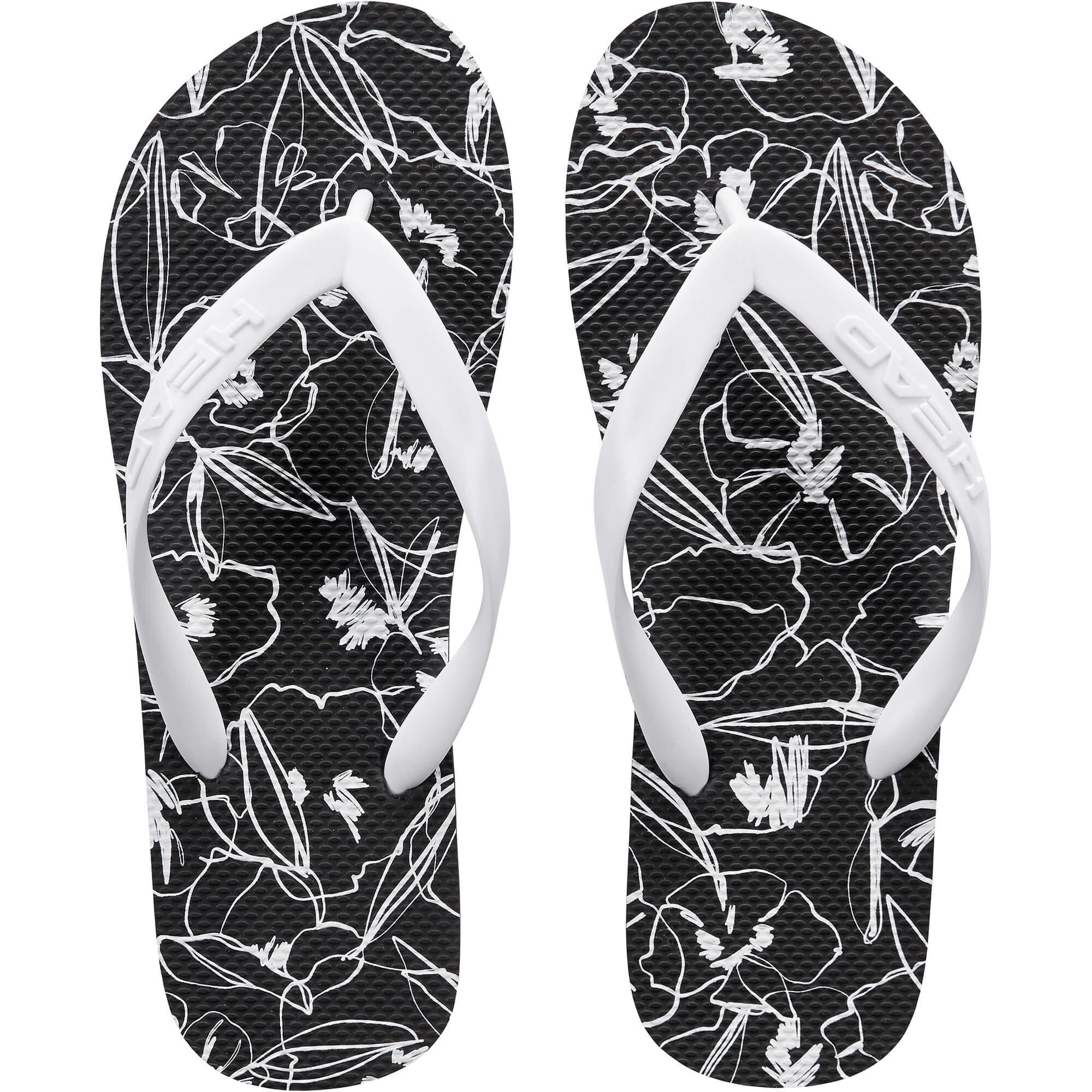 Head Printed Flip Flops - Black/White - Tennisnuts.com