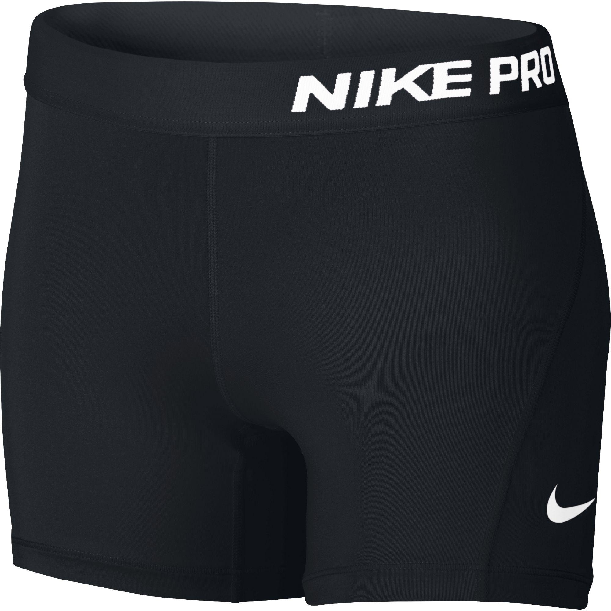 girls black nike shorts