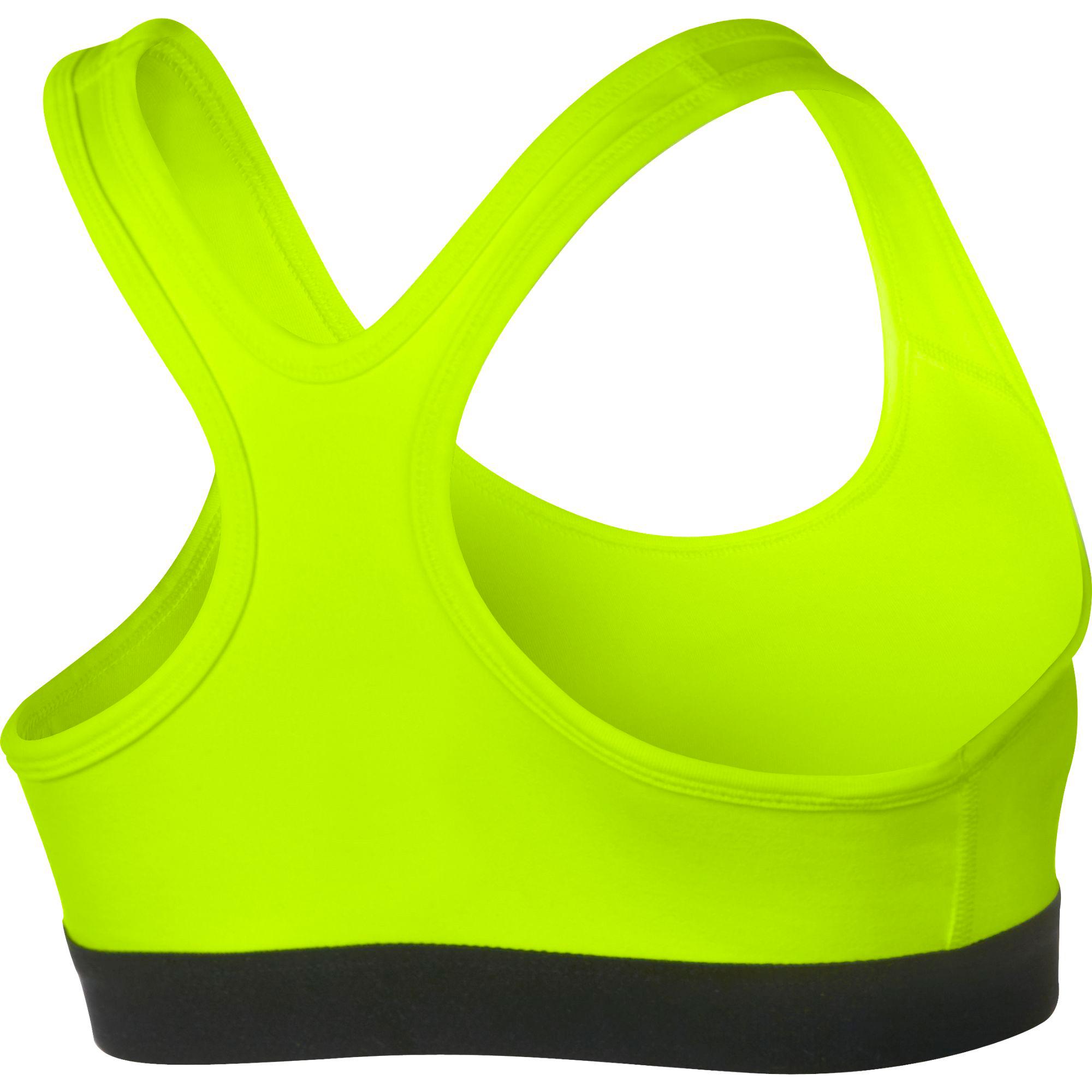 Nike Girls Pro Sports Bra - Volt/Black - Tennisnuts.com