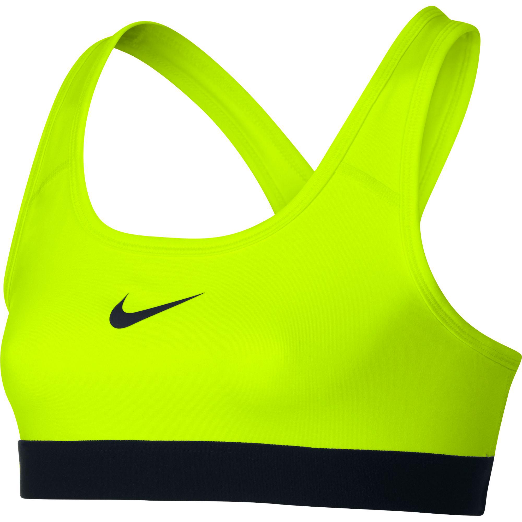 Nike Girls Pro Sports Bra - Volt/Black - Tennisnuts.com