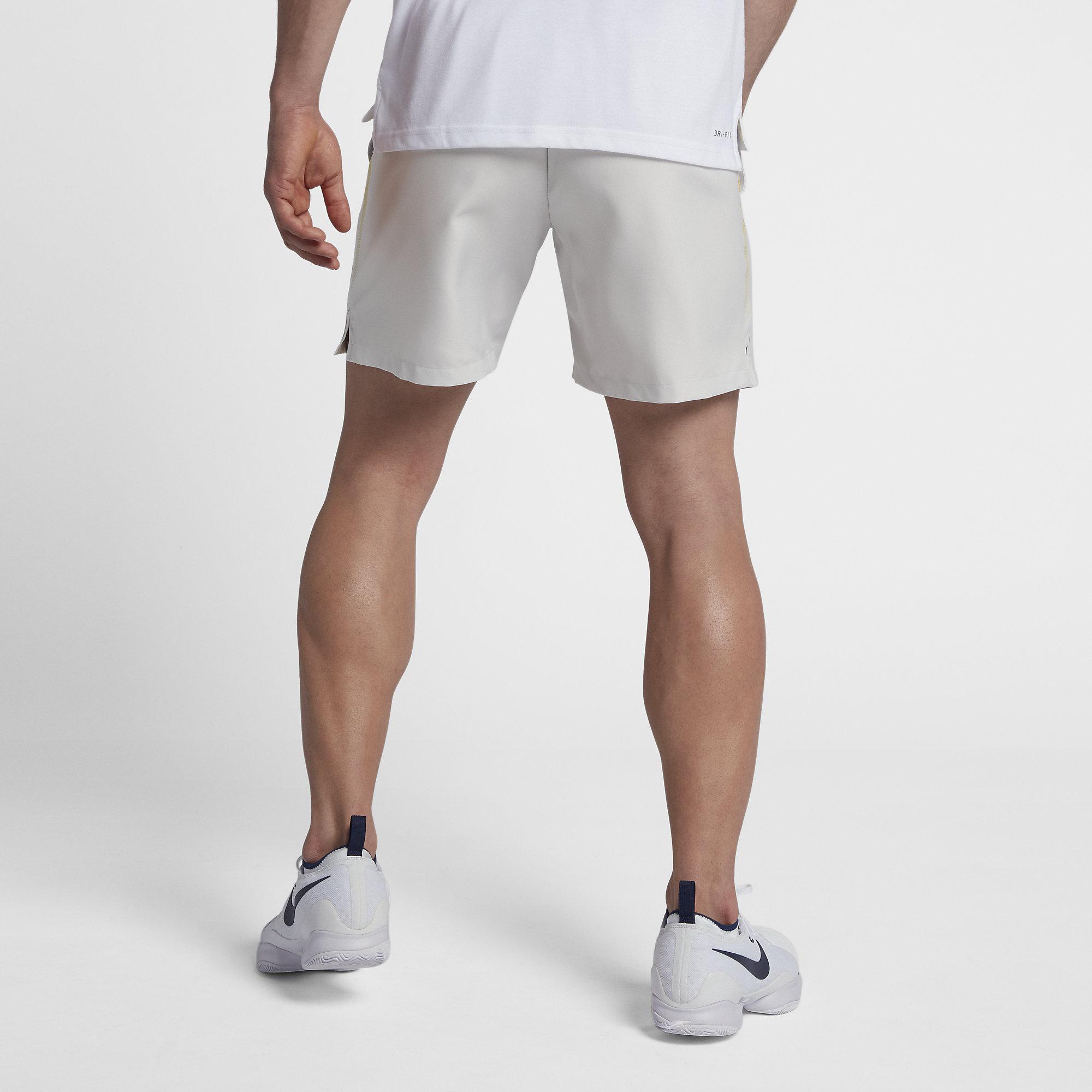Nike Mens Dry 7 Inch Tennis Shorts - Vast Grey/Bright Citron ...