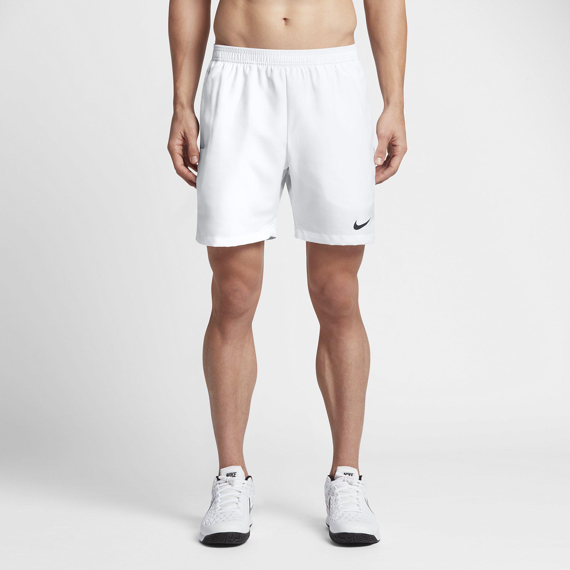 Nike Mens Dry 7 Inch Tennis Shorts - White - Tennisnuts.com