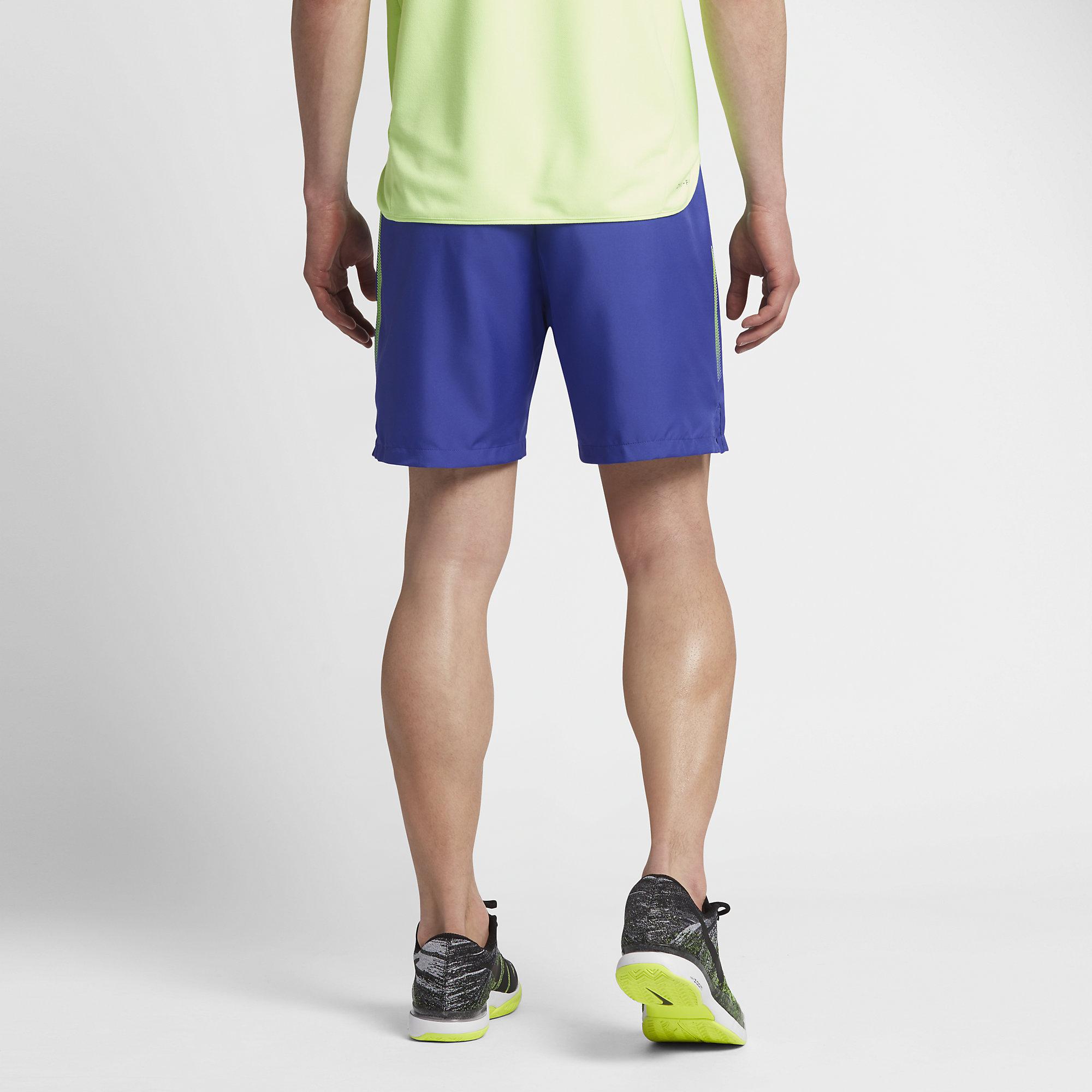 Nike Mens Dry 7 Inch Tennis Shorts Paramount Blue/Ghost Green