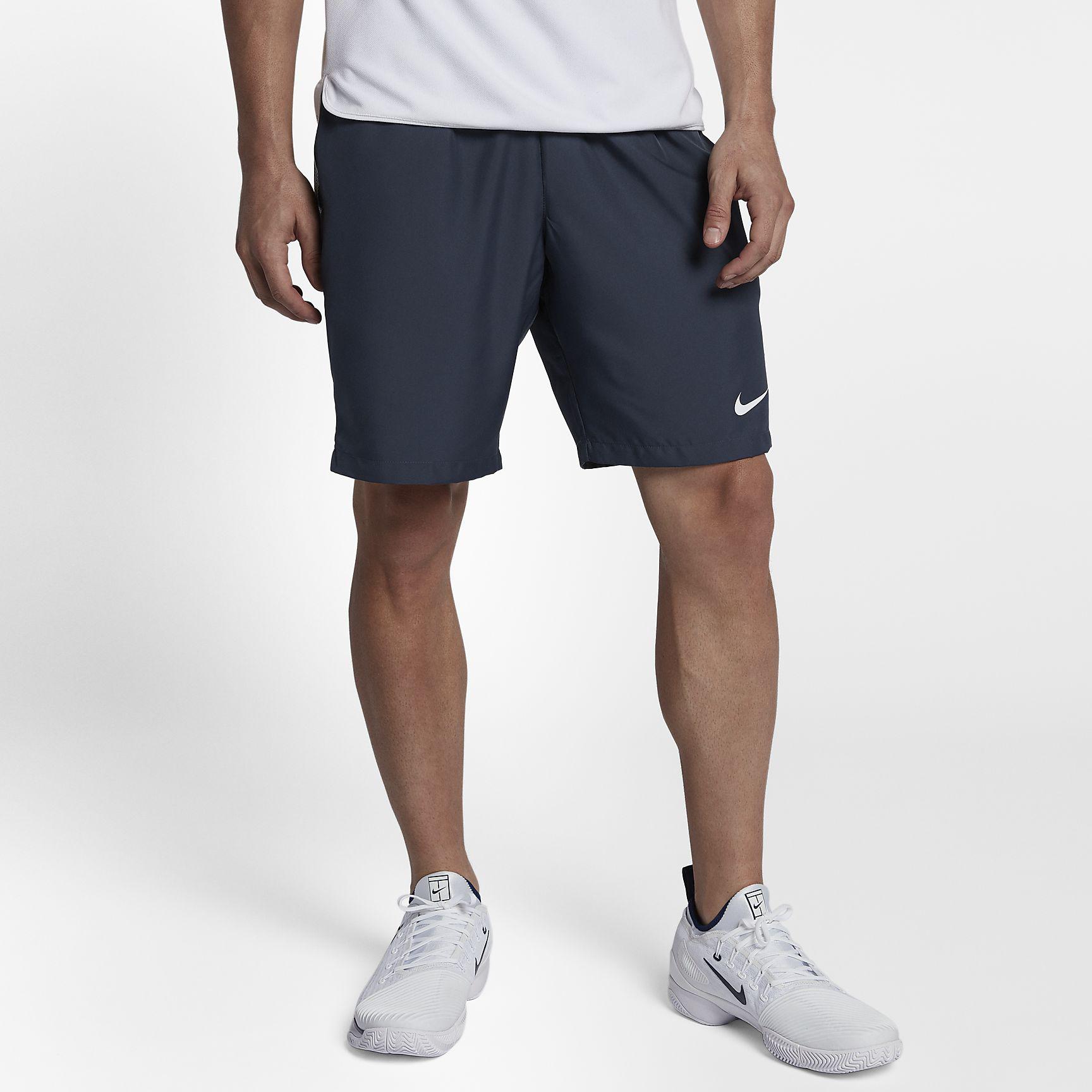 Nike Mens Dry 9 Inch Tennis Shorts - Thunder Blue/White - Tennisnuts.com