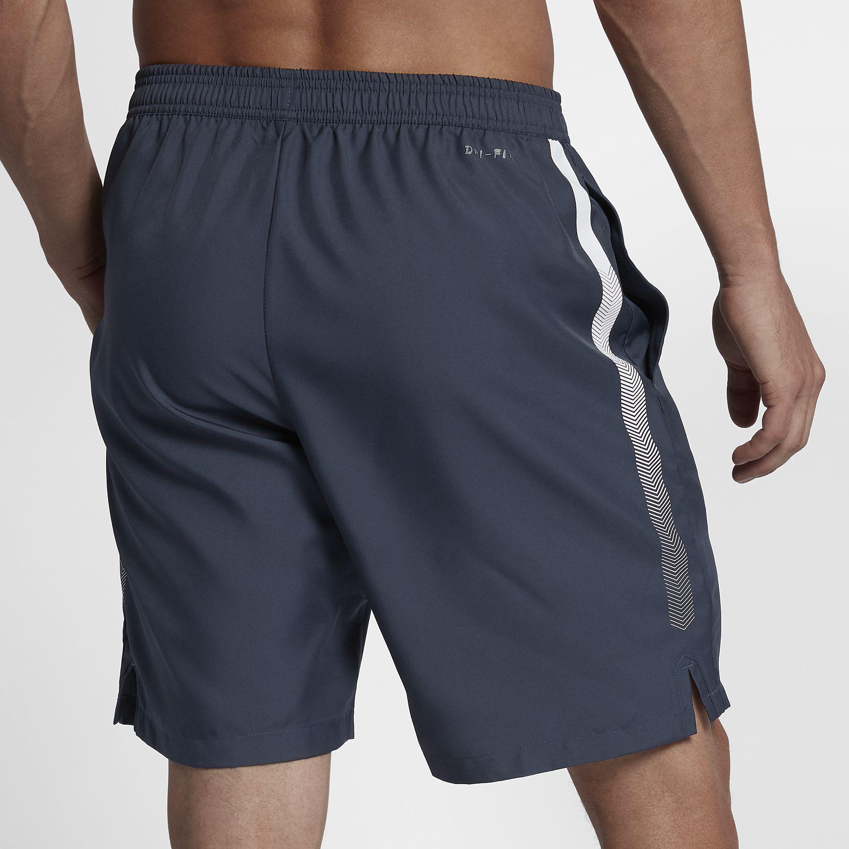 Nike Mens Dry 9 Inch Tennis Shorts - Thunder Blue/White - Tennisnuts.com