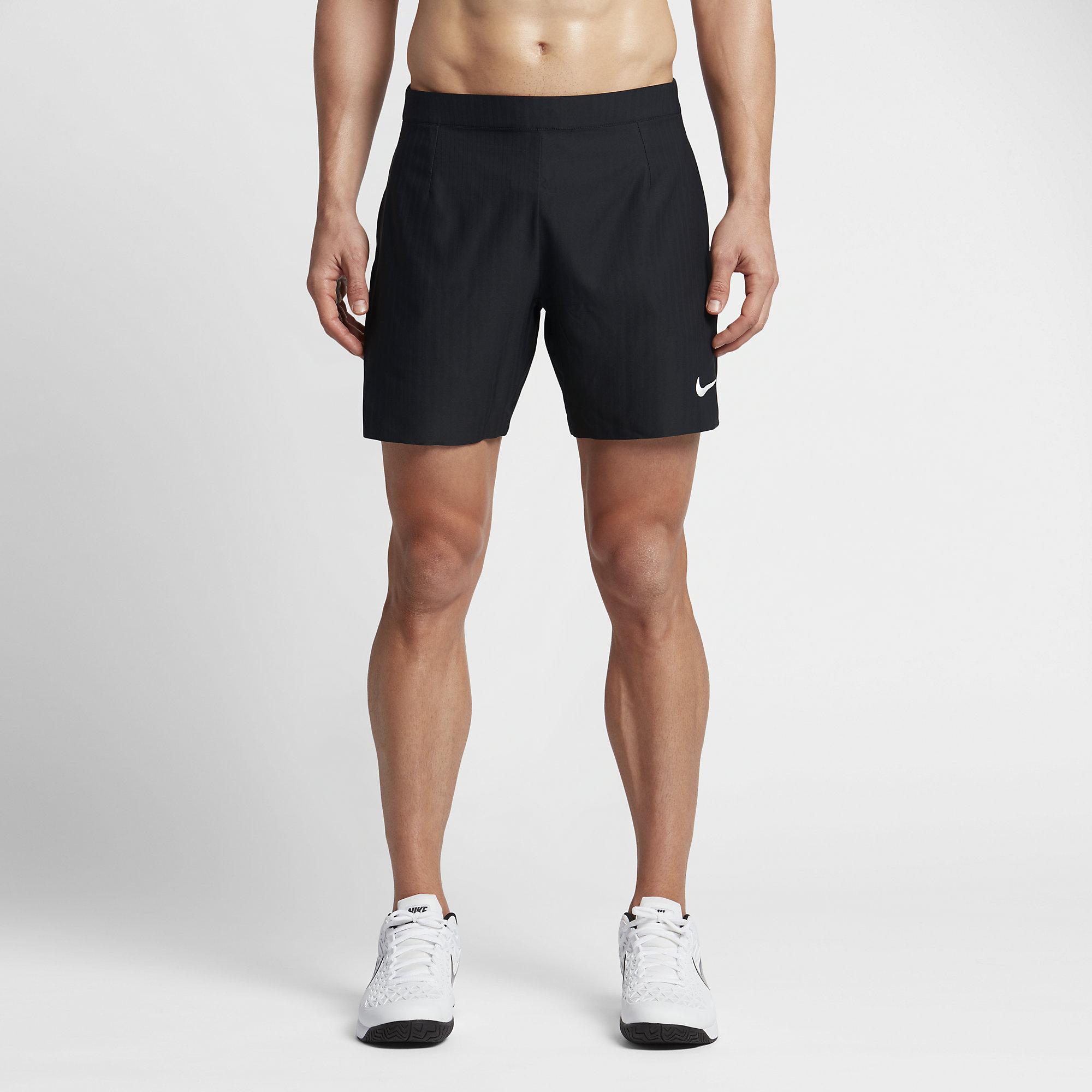 Nike Mens Flex 7 Inch Tennis Shorts - Black - Tennisnuts.com