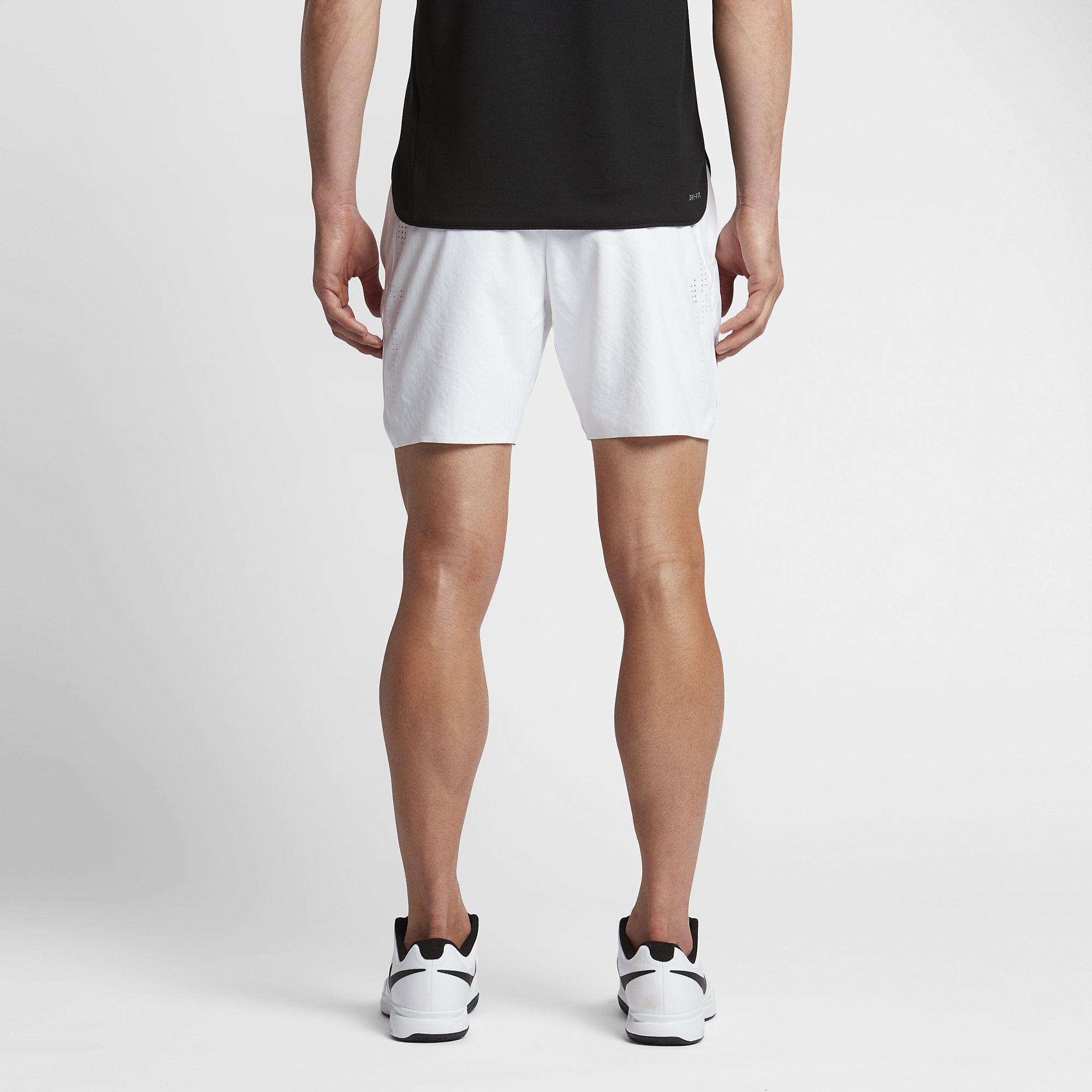 Nike Mens Flex 7 Inch Tennis Shorts - White - Tennisnuts.com