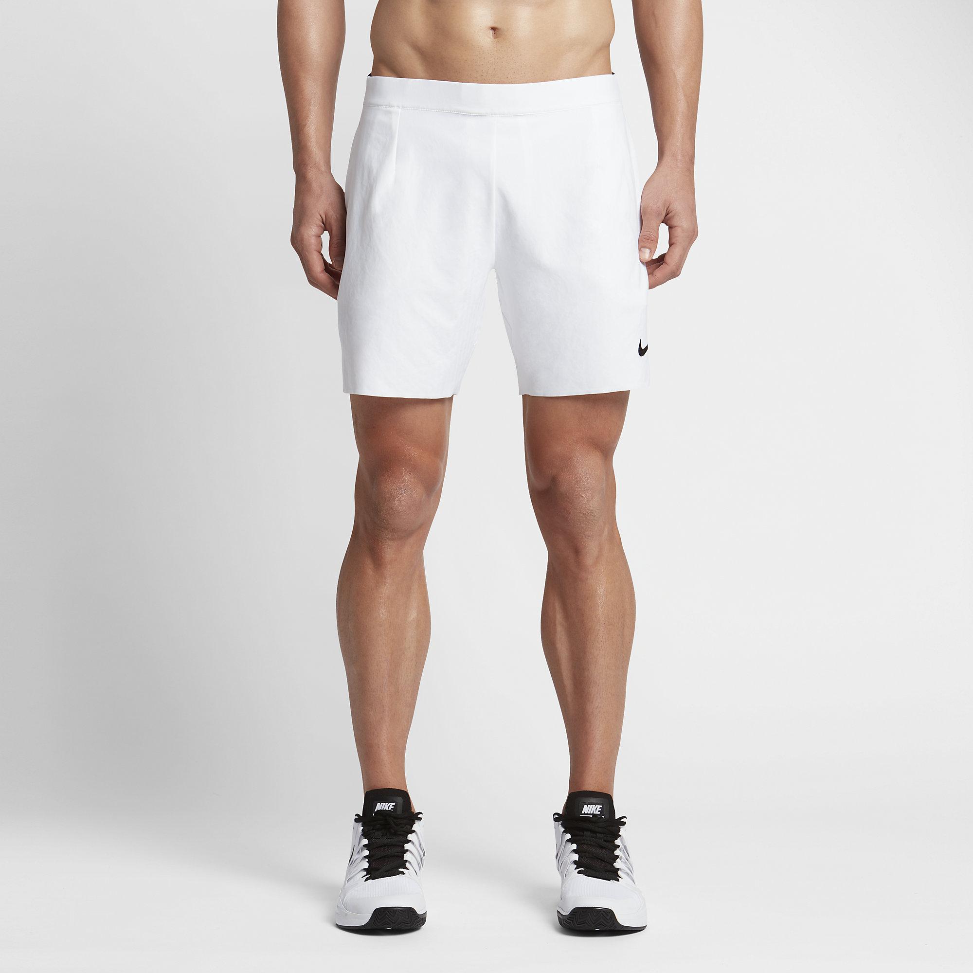 Nike Mens Flex 7 Inch Tennis Shorts - White - Tennisnuts.com