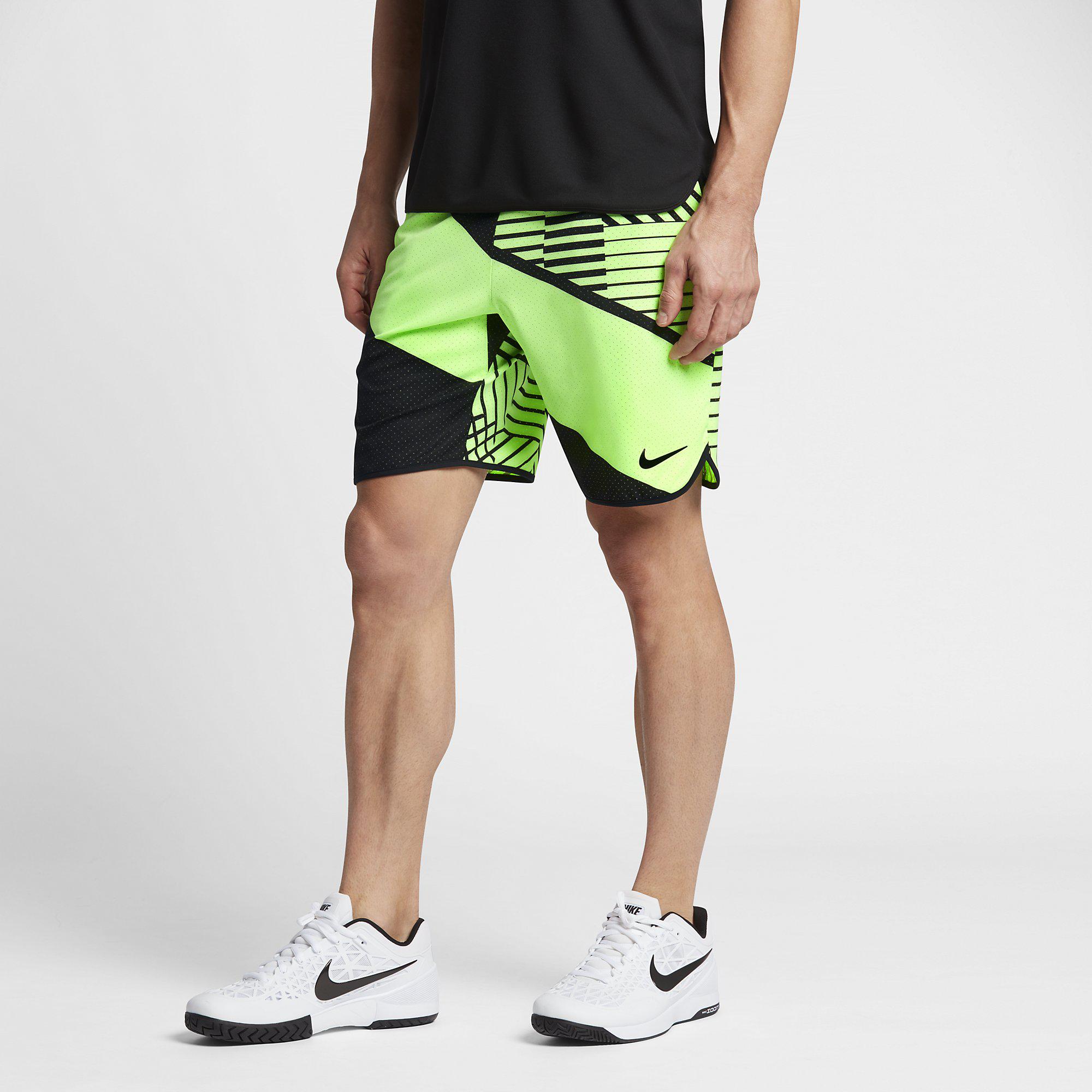 Nike Mens Flex 9 Inch Tennis Shorts Ghost Green/Black