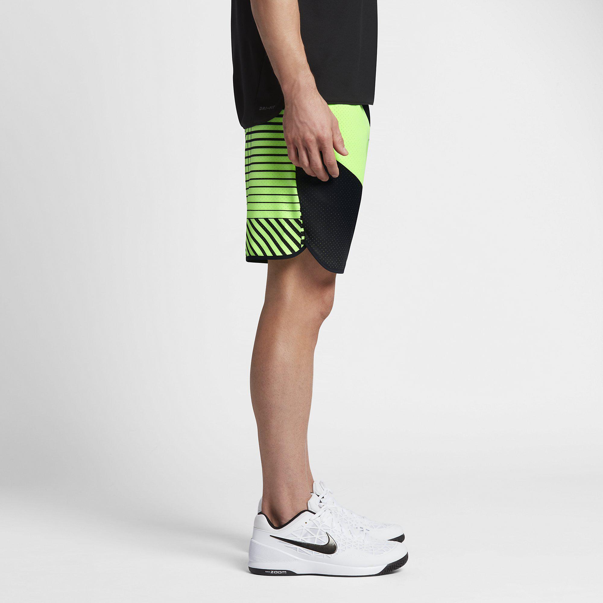Nike Mens Flex 9 Inch Tennis Shorts Ghost Green/Black