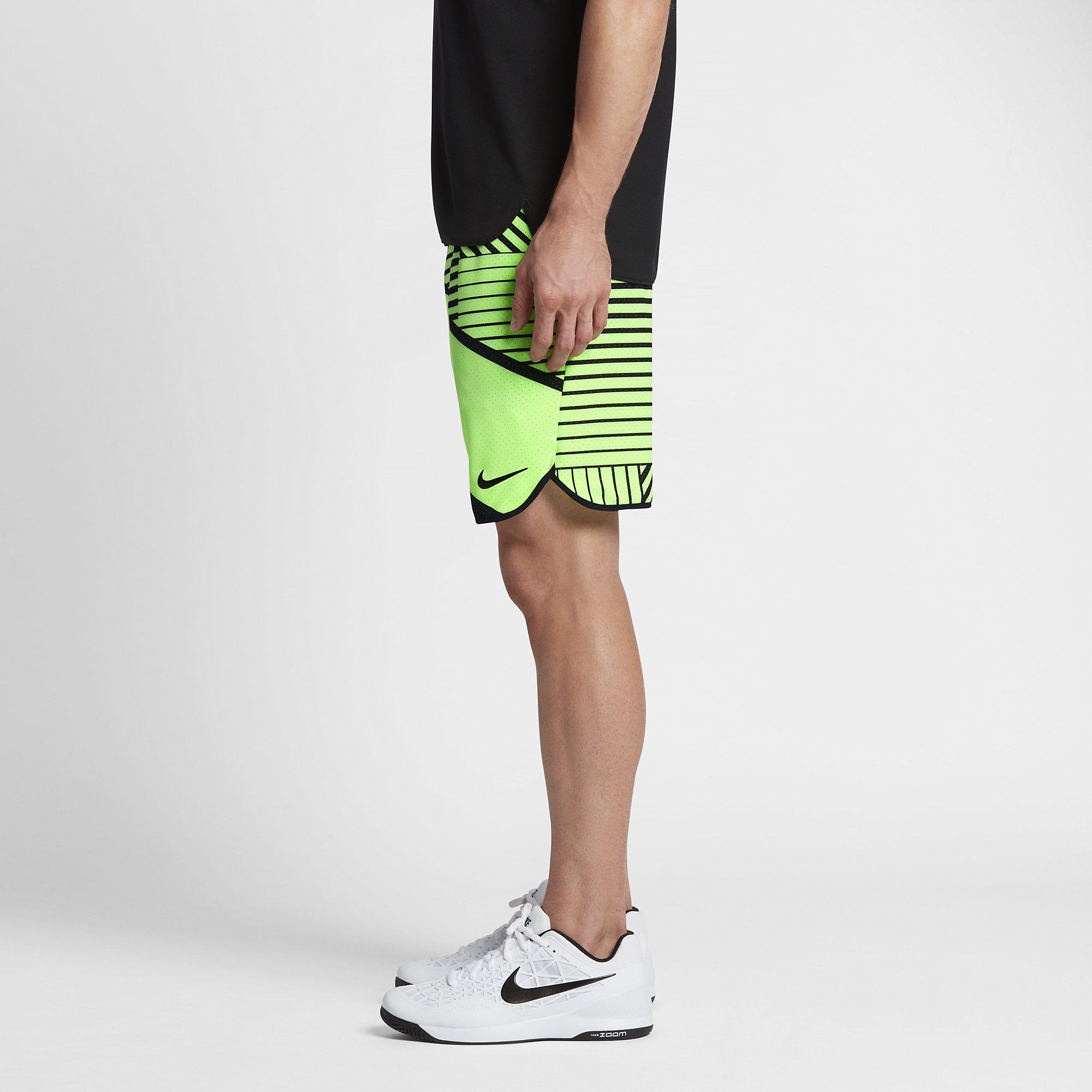 Nike Mens Flex 9 Inch Tennis Shorts Ghost Green/Black