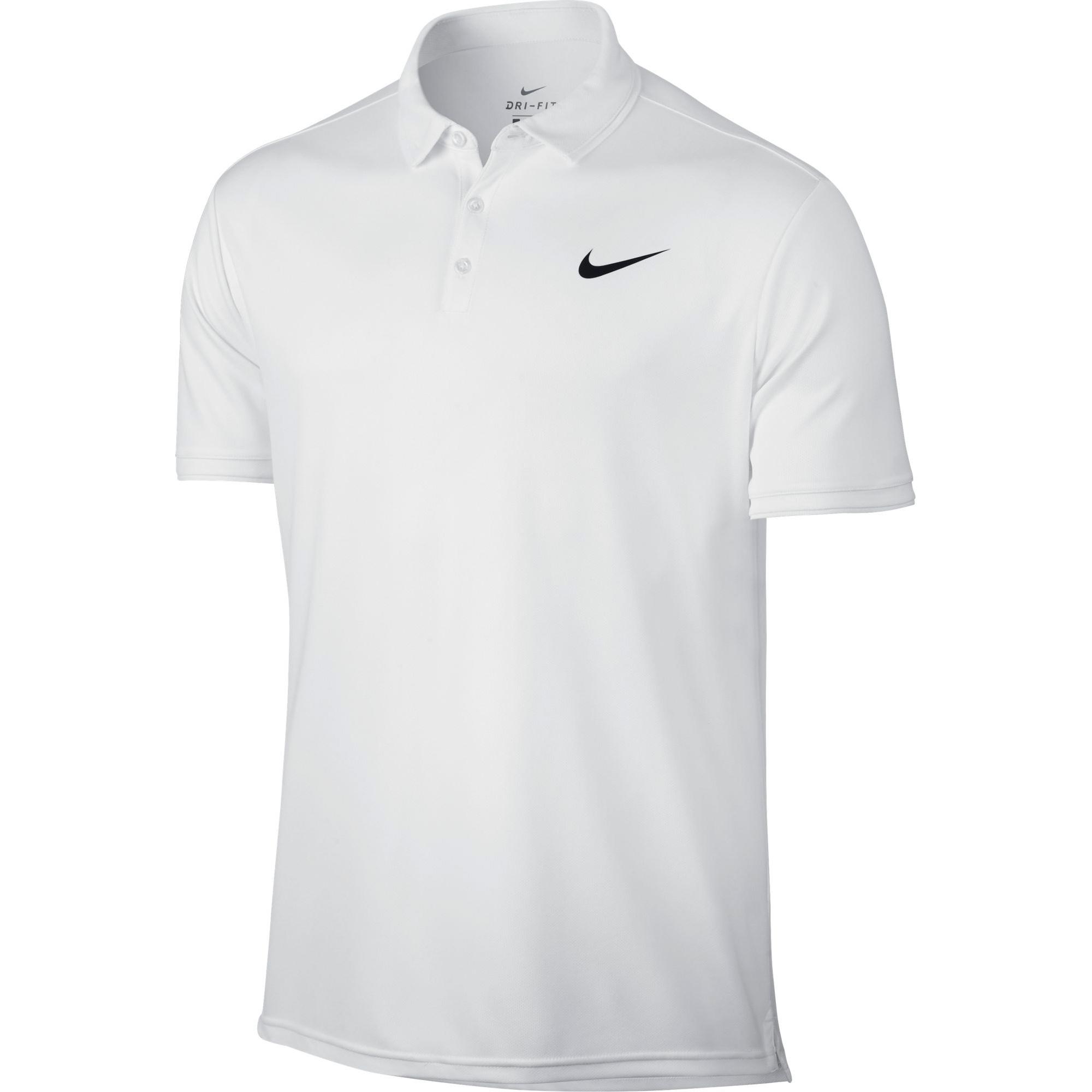 Nike Mens Dry Tennis Polo - White - Tennisnuts.com