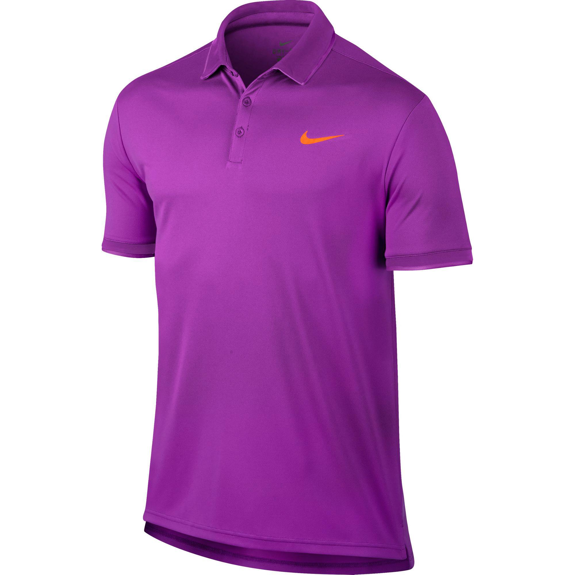 Nike Mens Dry Tennis Polo - Vivid Purple/Tart - Tennisnuts.com