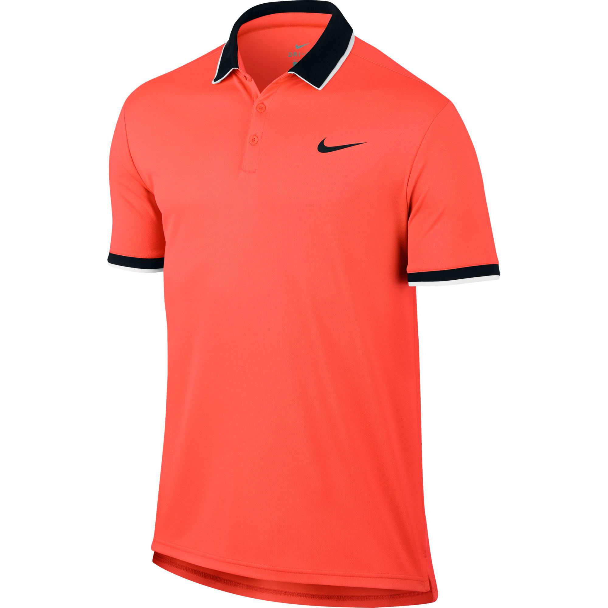 Nike Mens Dry Tennis Polo - Hyper Orange/Black - Tennisnuts.com