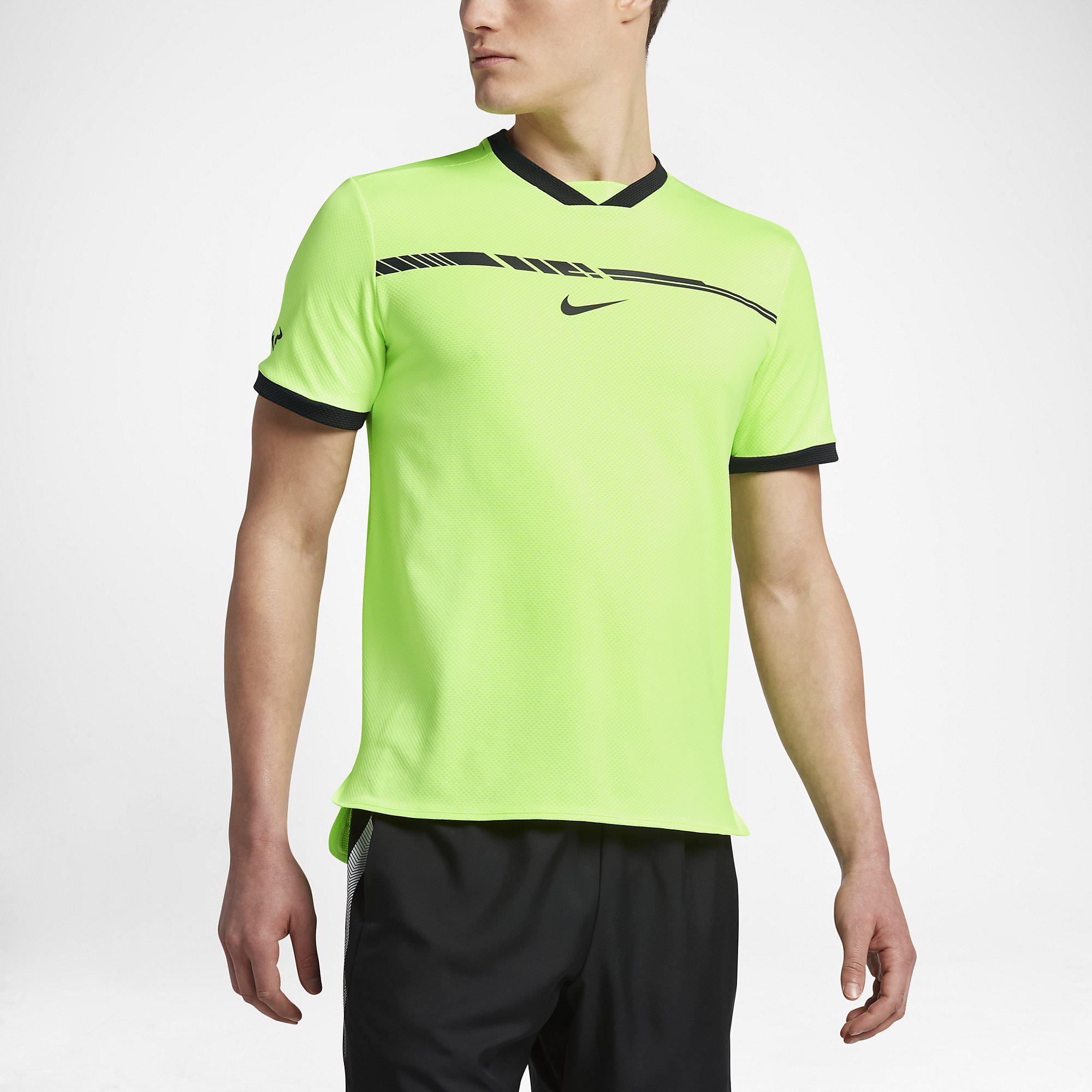 Nike Mens AeroReact Rafa Challenger Top - Ghost Green/Black - Tennisnuts.com
