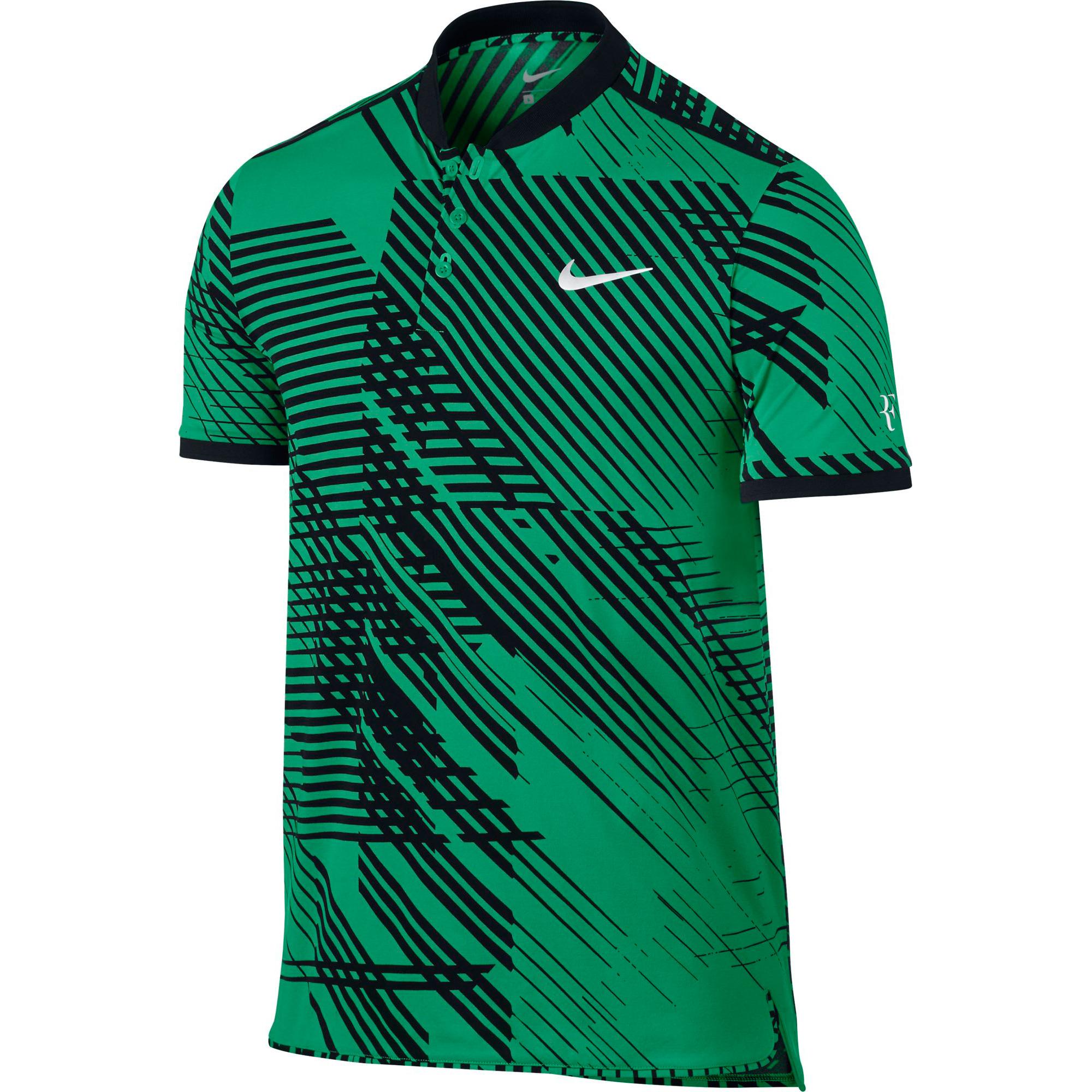 Nike Mens RF Advantage Tennis Polo - Stadium Green/Black - Tennisnuts.com