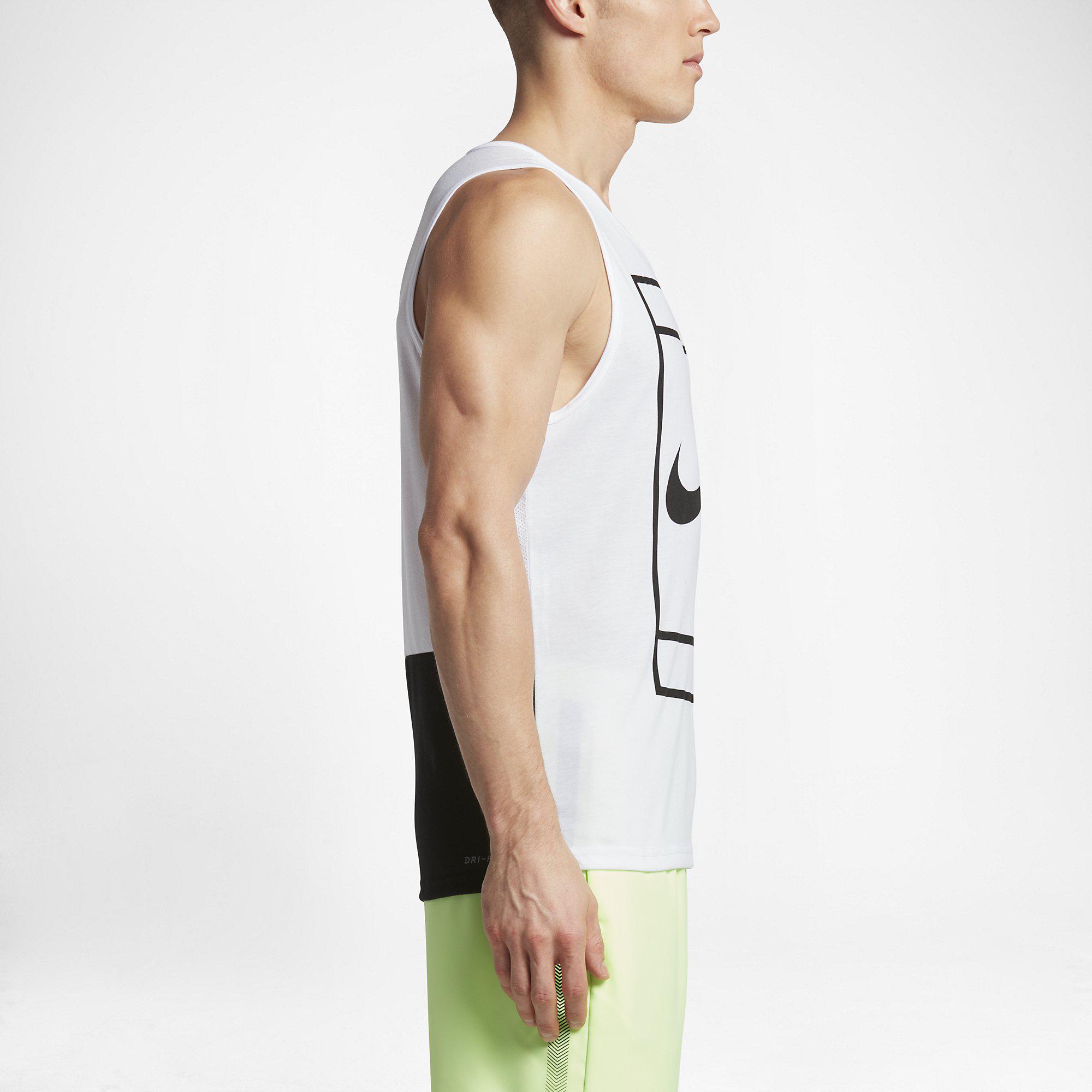 Nike Mens Dry Tennis Tank Top - White - Tennisnuts.com