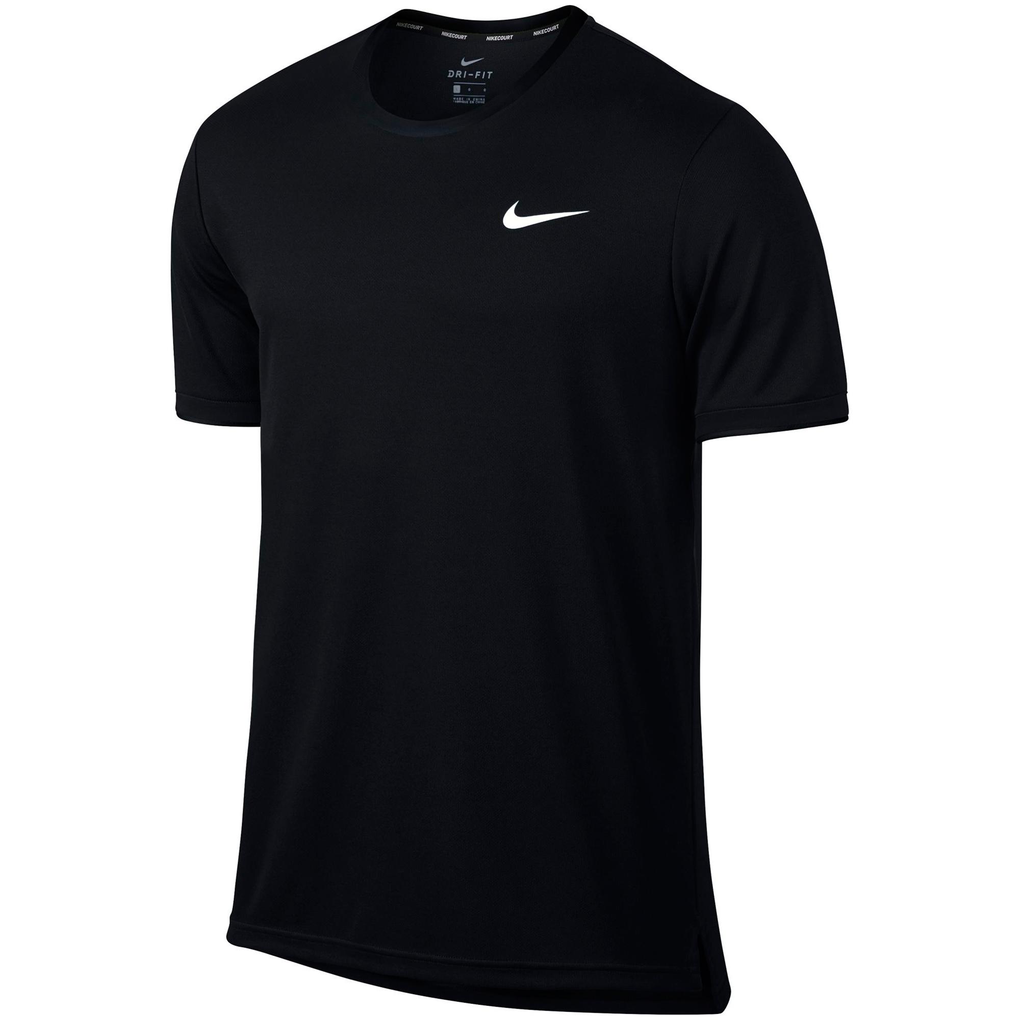 Nike Mens Court Dry Tennis Top - Black/White - Tennisnuts.com