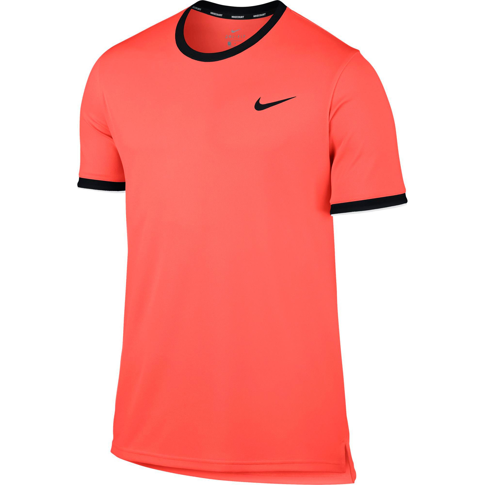 Nike Mens Court Dry Tennis Top - Hyper Orange - Tennisnuts.com
