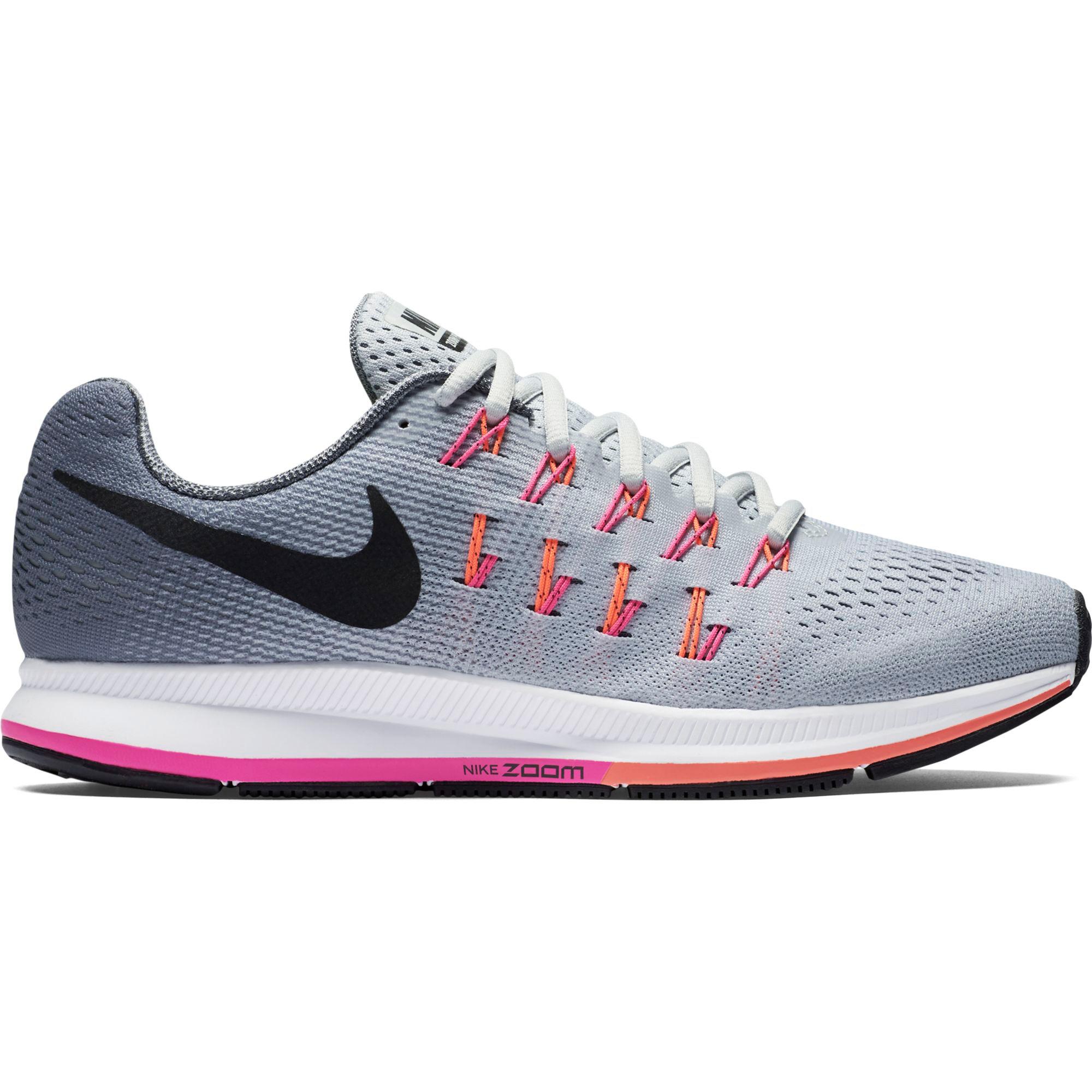 pasta incrementar Leve Nike Womens Air Zoom Pegasus 33 Running Shoes - Grey/Pink - Tennisnuts.com