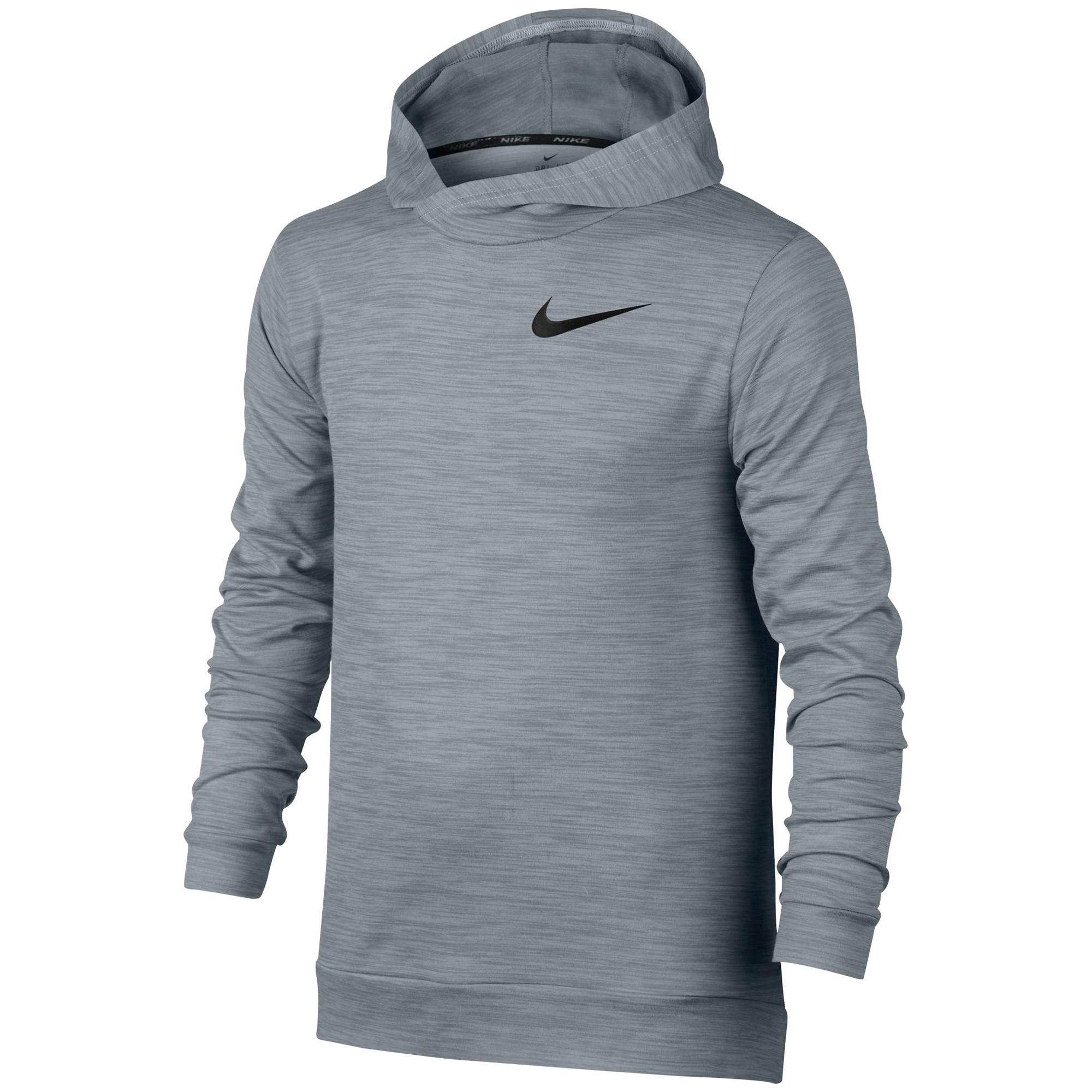 Nike Boys Dry Training Hoodie - Pure Platinum/Stealth Grey - Tennisnuts.com