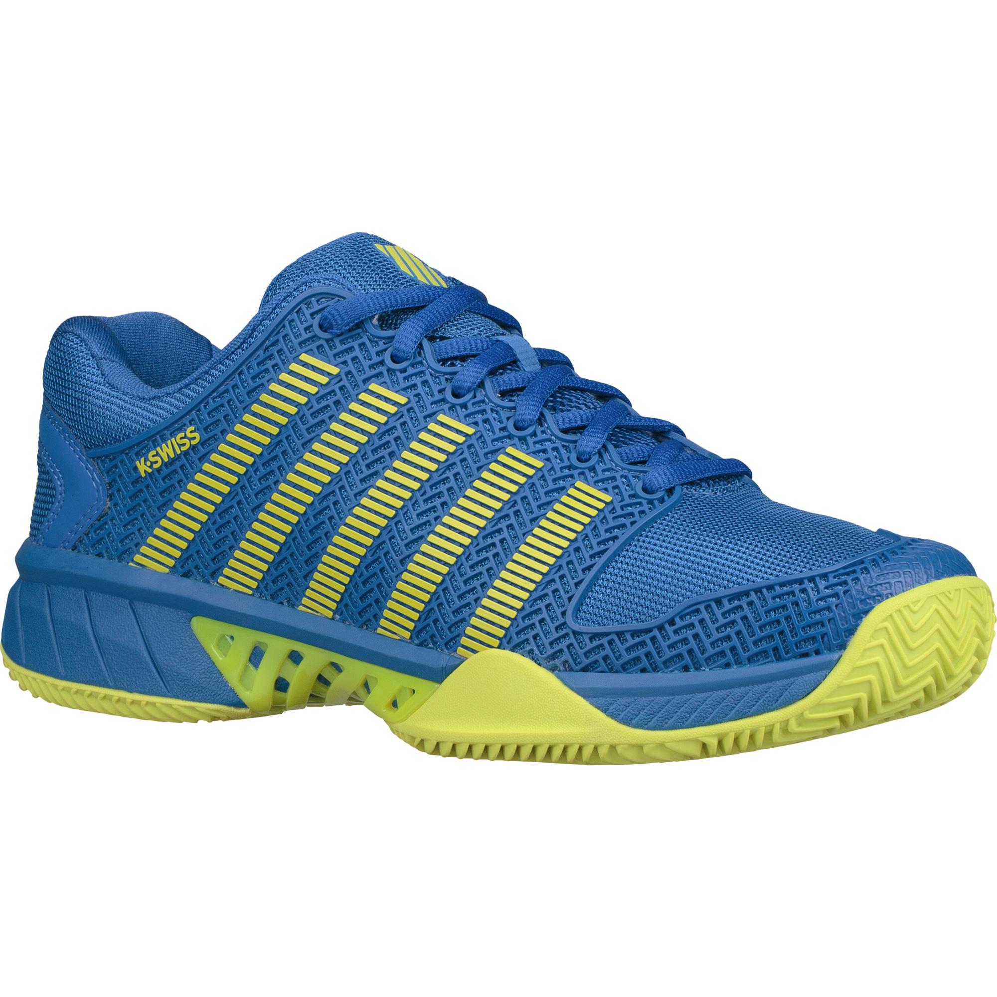 KSwiss Kids Hypercourt Express HB Tennis Shoes Blue/Neon Citron