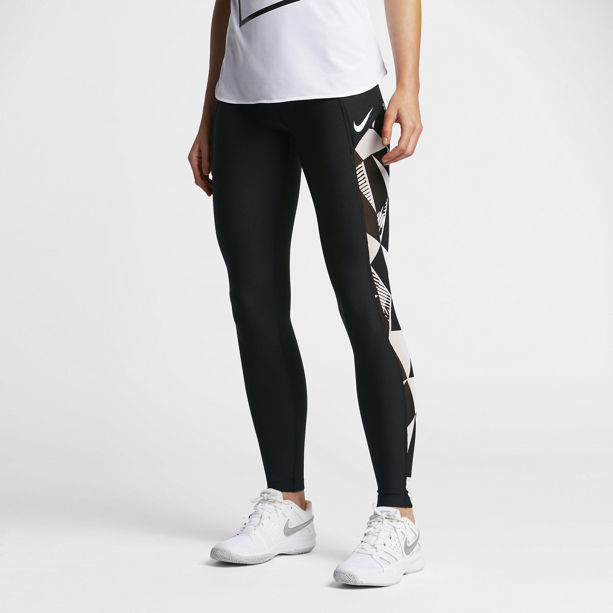 Nike Womens Court Tennis Tights - Black - Tennisnuts.com