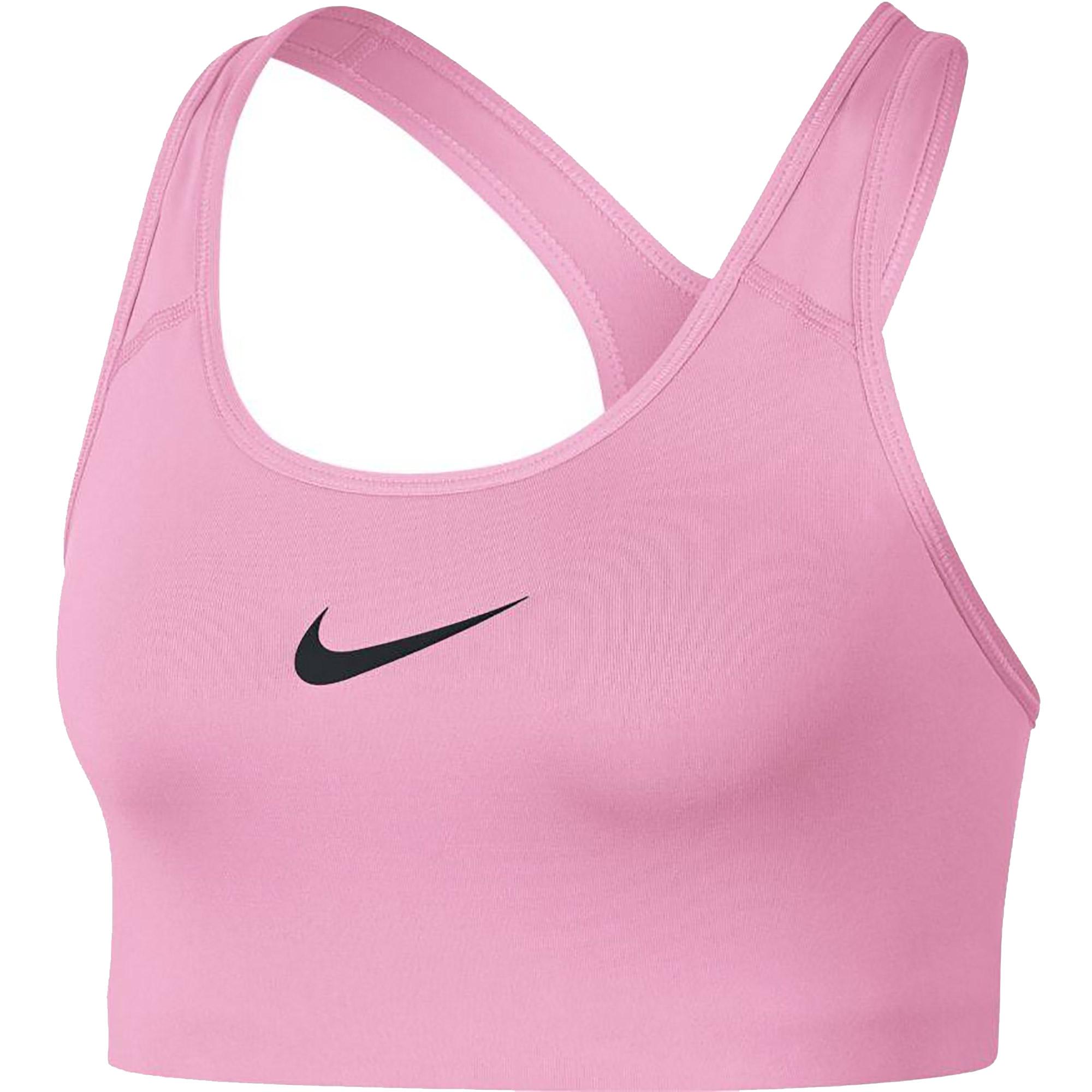 Nike Womens Swoosh Sports Bra - Pink/Black - Tennisnuts.com