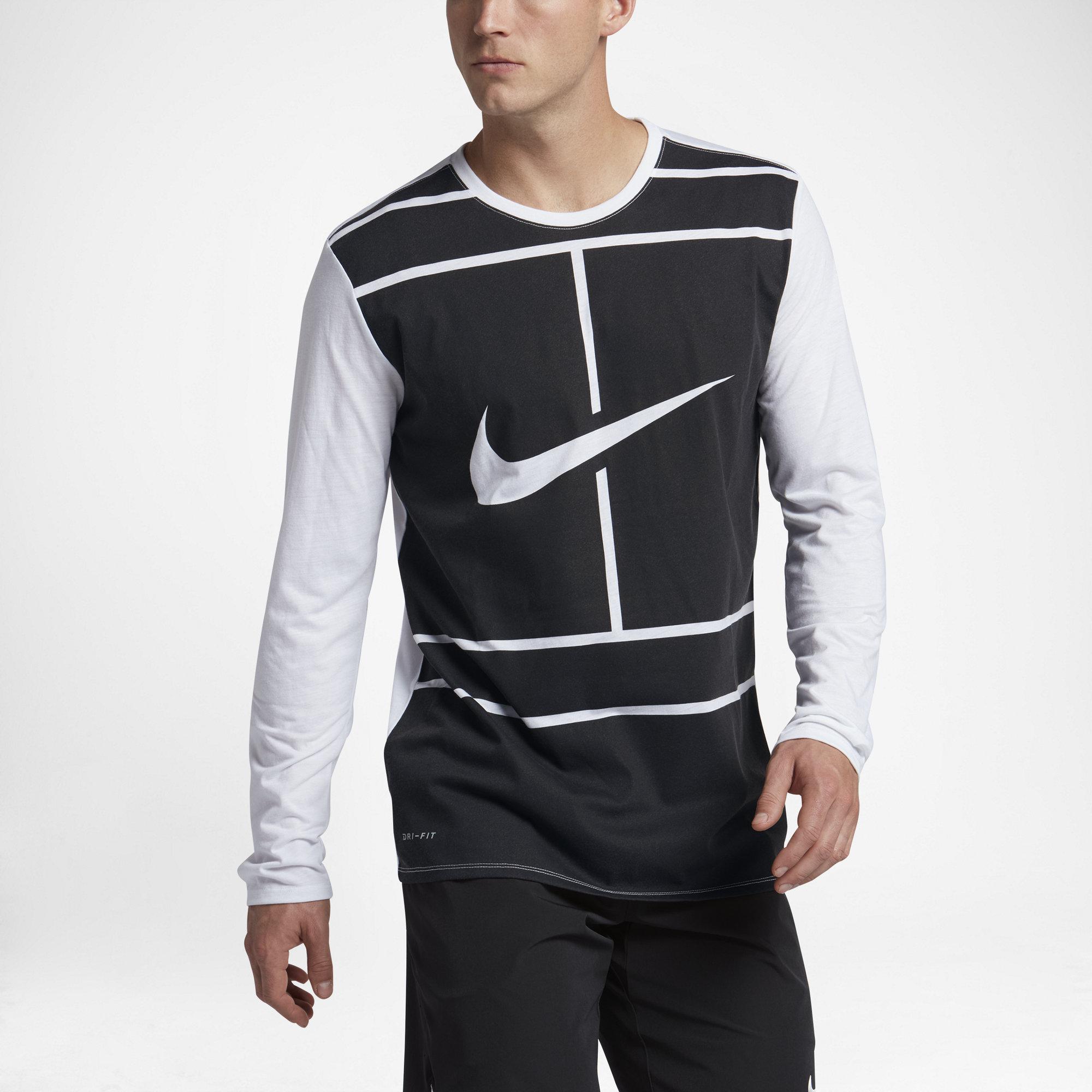 Nike Mens Practice Tennis Top Black/White