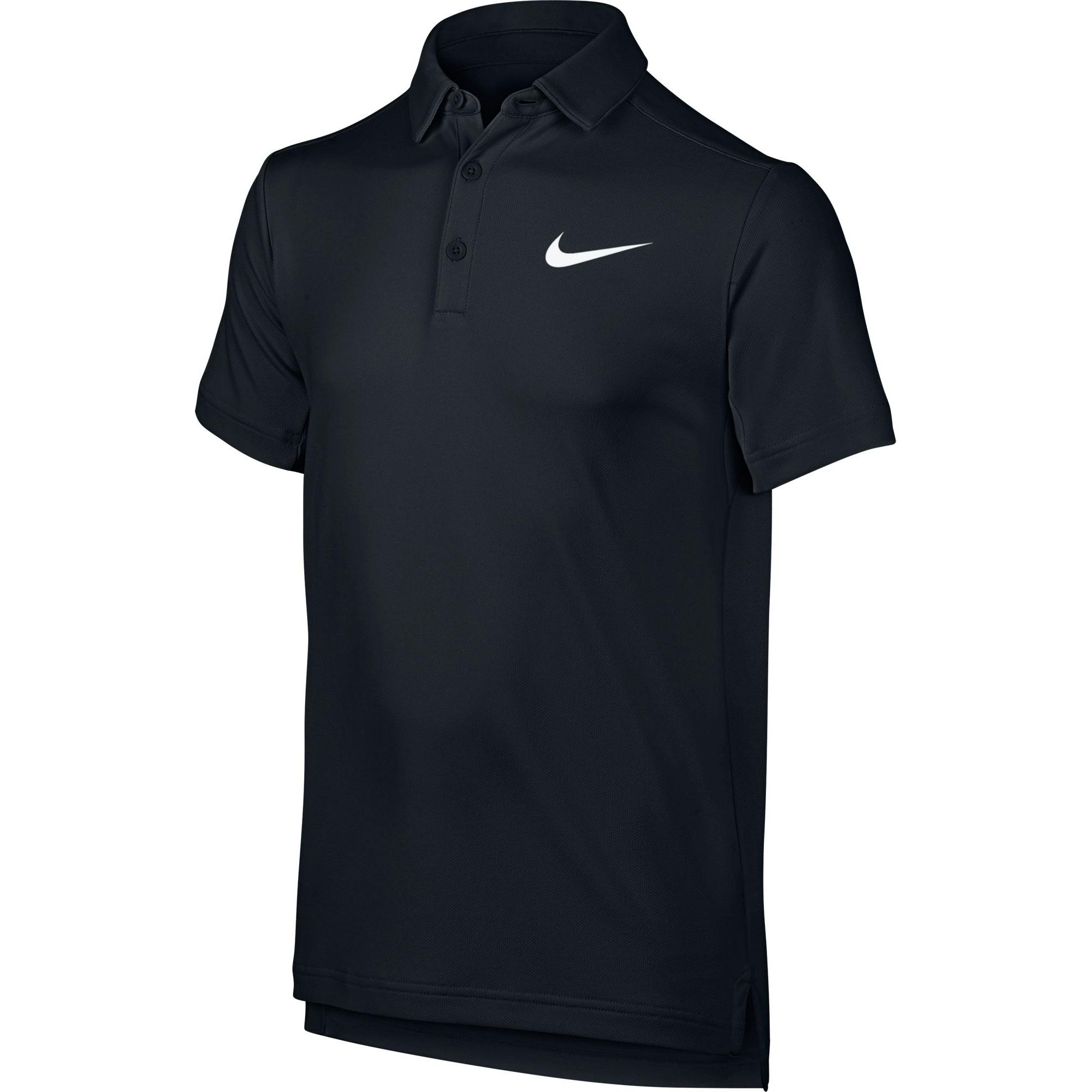 Nike Boys Dry Tennis Polo - Black - Tennisnuts.com