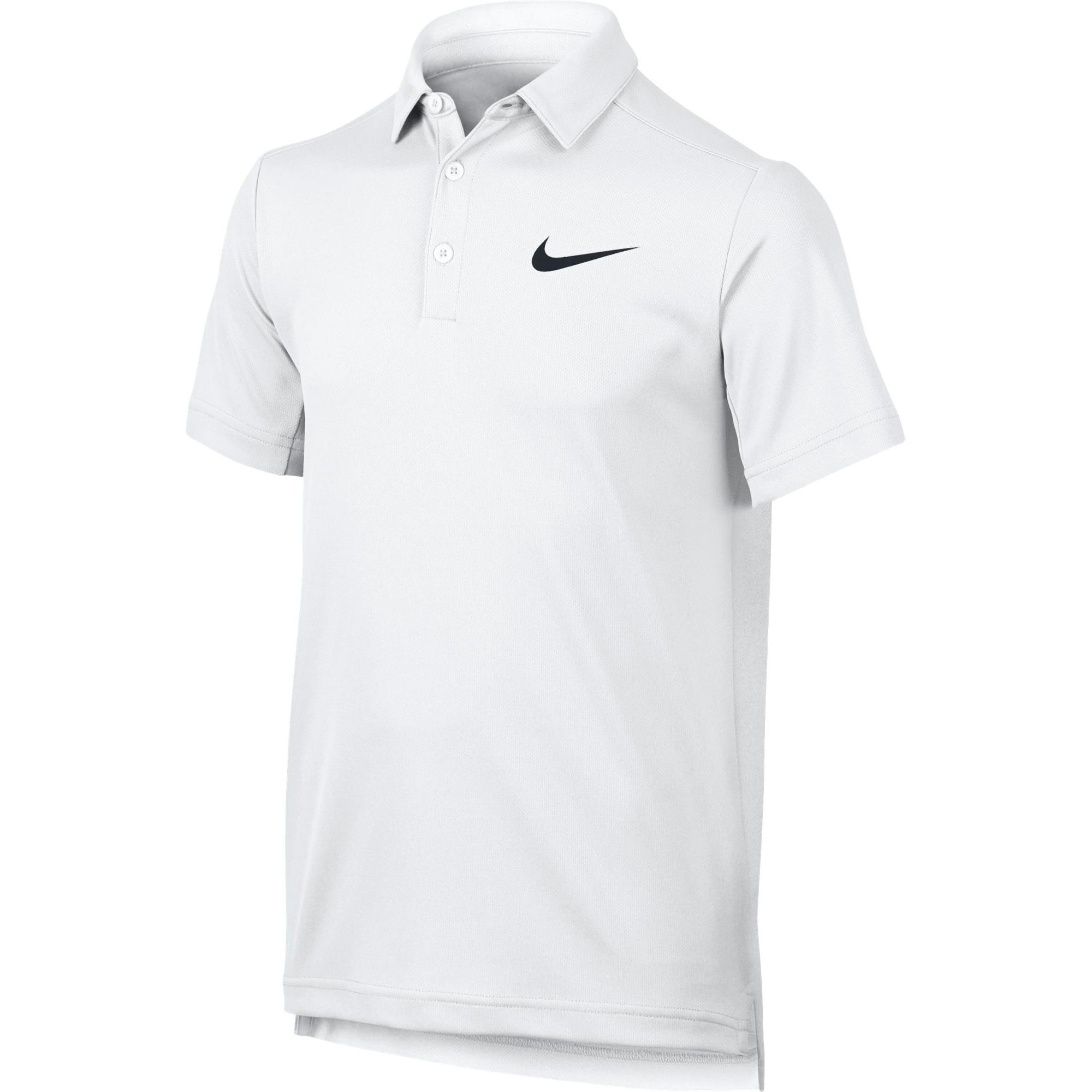 Nike Boys Dry Tennis Polo - White - Tennisnuts.com