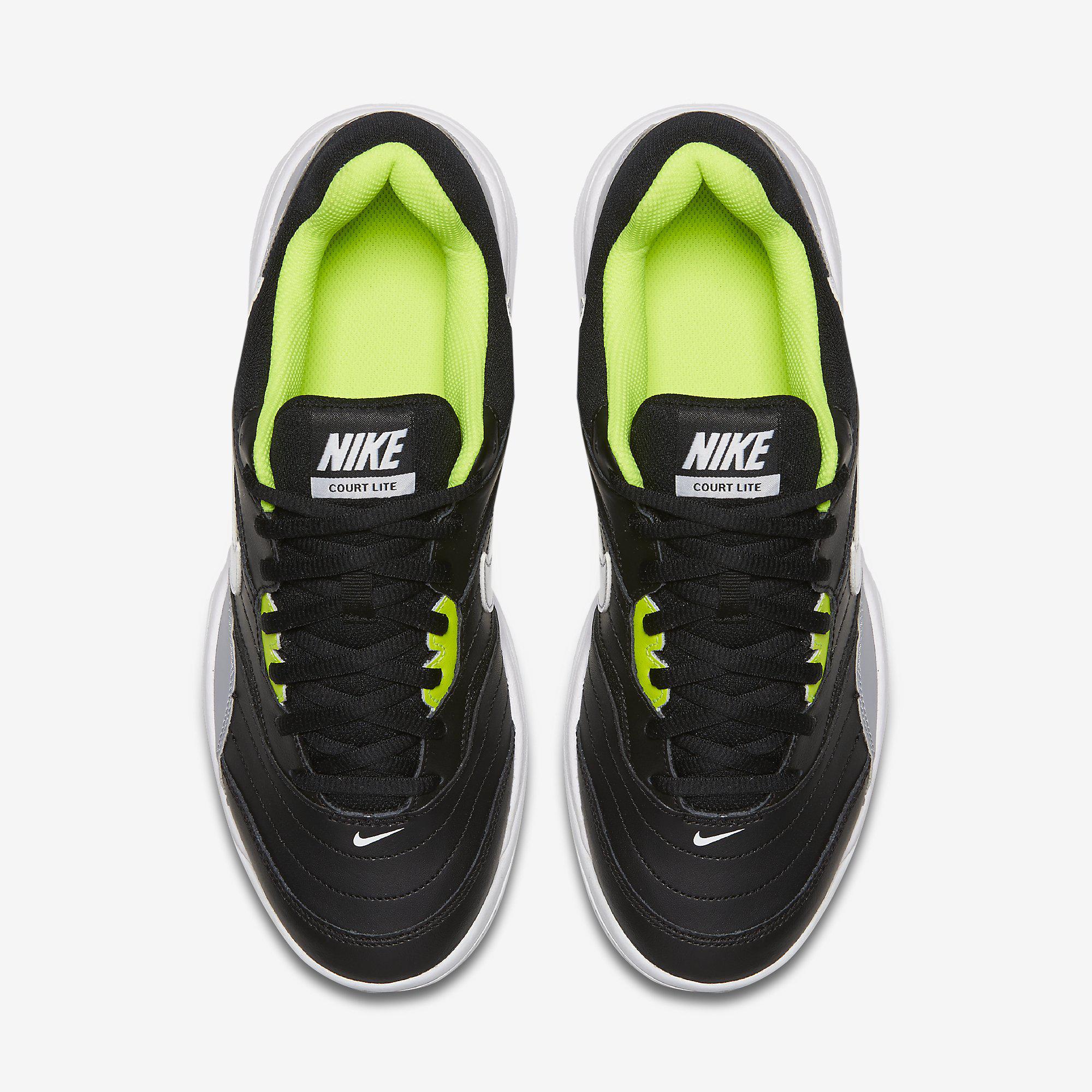 Nike Mens Court Lite Tennis Shoes Black/Grey