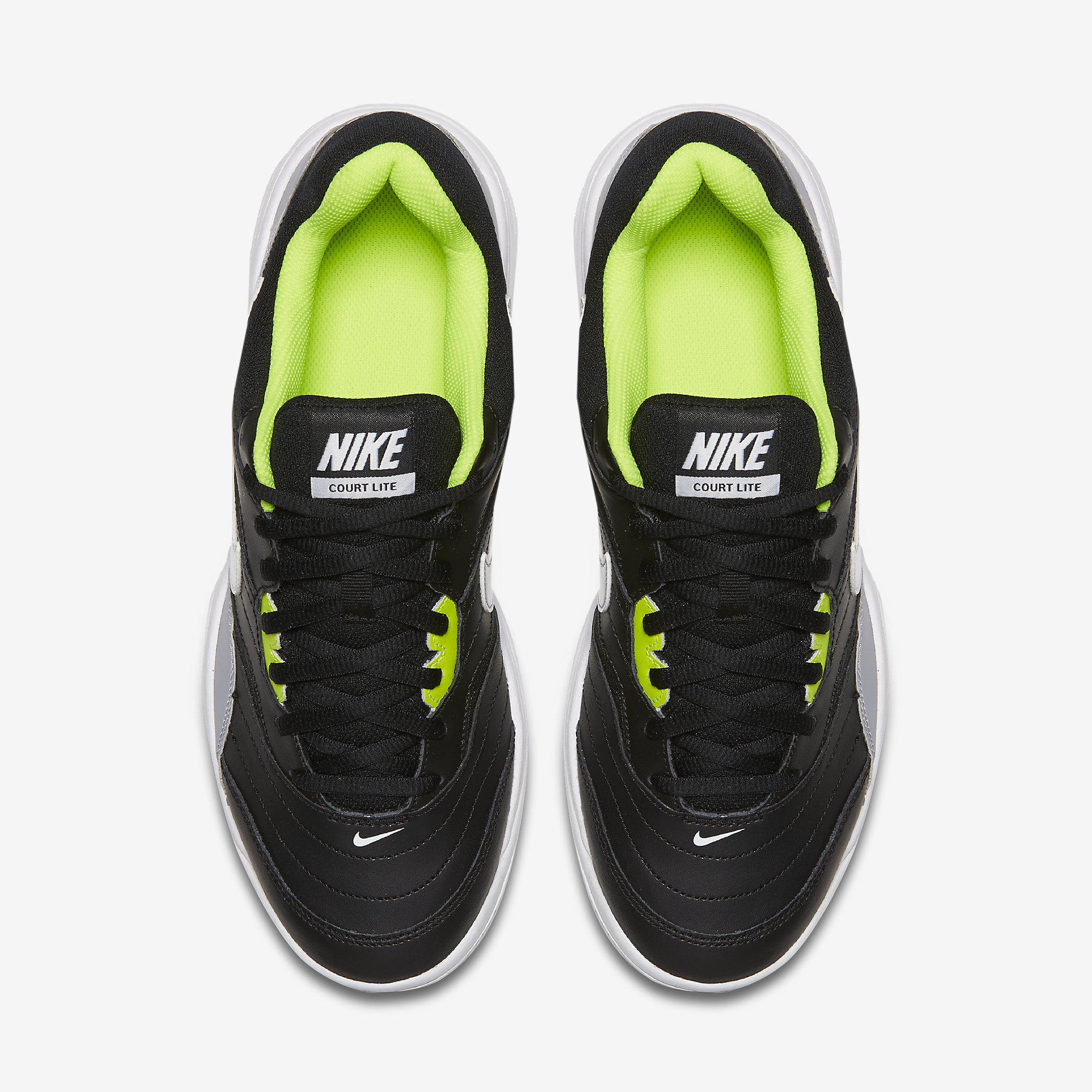 Nike Mens Court Lite Tennis Shoes Black/Grey