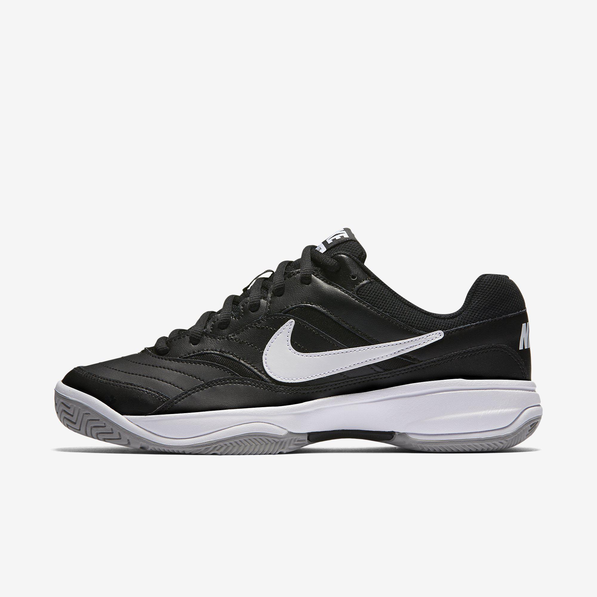 Nike Mens Court Lite Tennis Shoes - Black/White - Tennisnuts.com