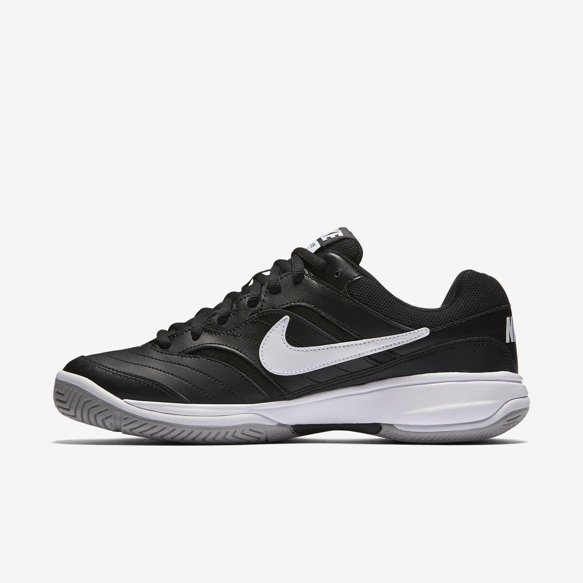 Nike Mens Court Lite Tennis Shoes - Black/White - Tennisnuts.com