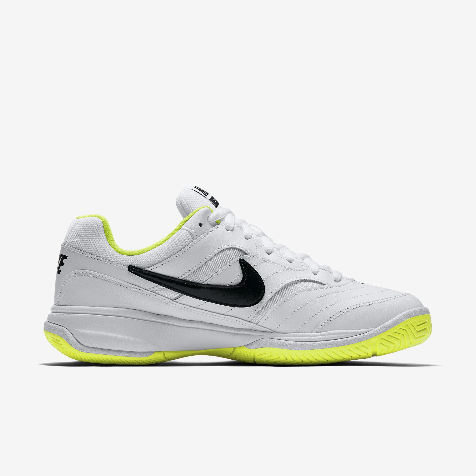 Nike Mens Court Lite Tennis Shoes - White/Volt - Tennisnuts.com