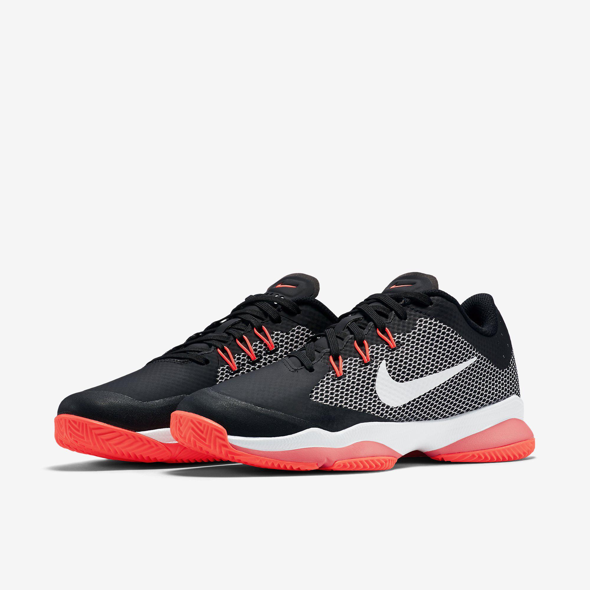 Riego Penetrar Peladura Nike Womens Air Zoom Ultra Clay Court Tennis Shoes - Black/White/Lava Glow  - Tennisnuts.com