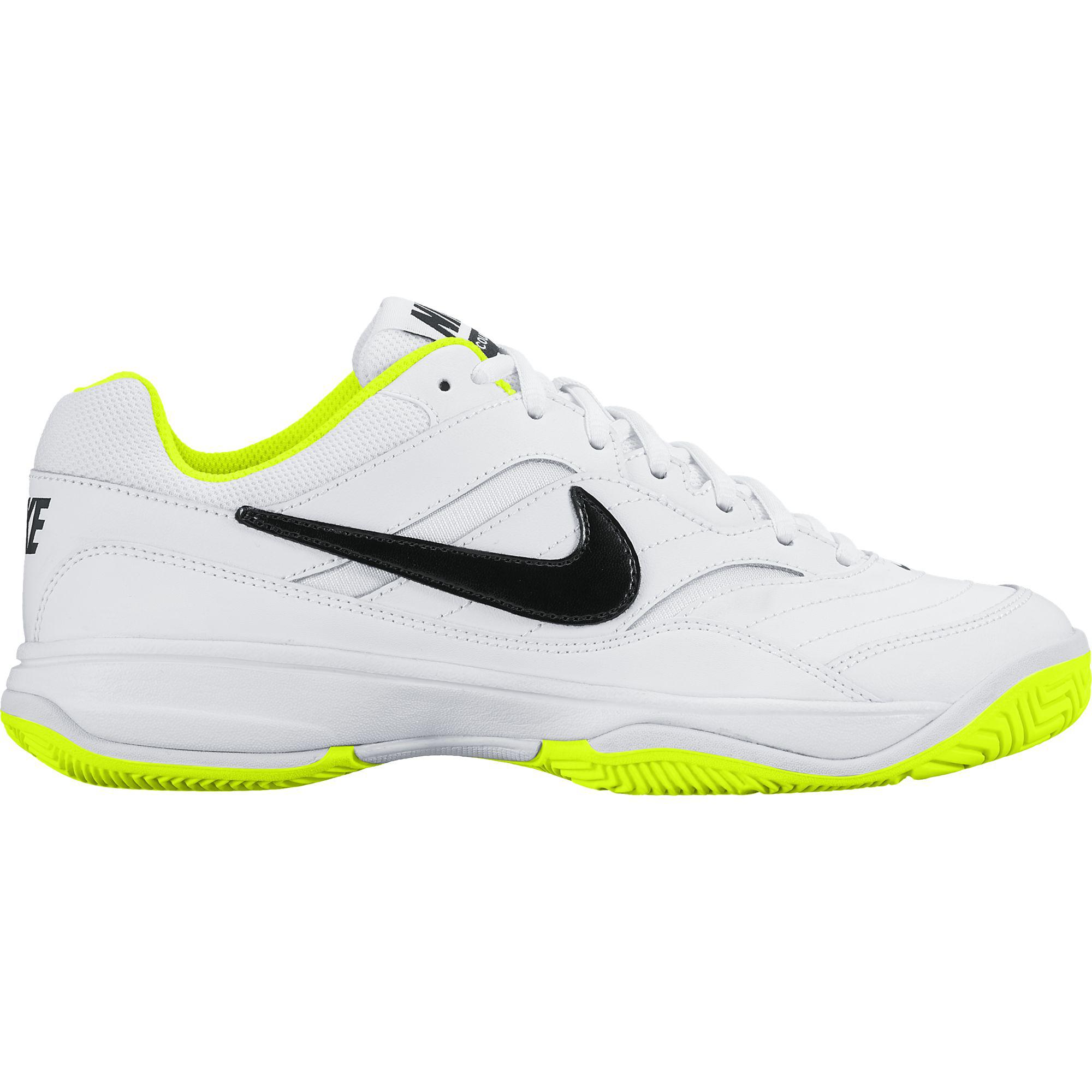 Nike Womens Court Lite Tennis Shoes - White/Black/Volt - wcy.wat.edu.pl