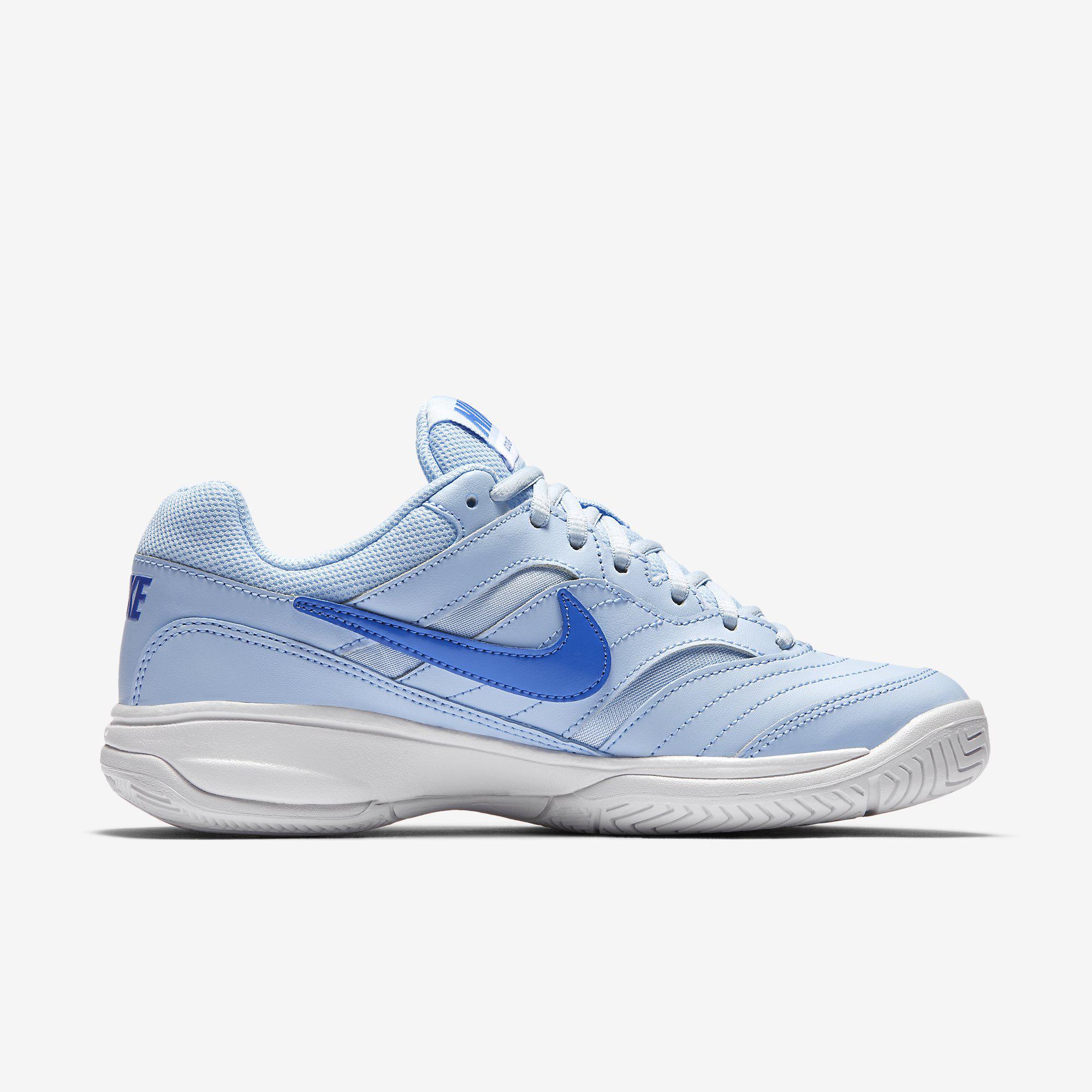 Nike Womens Court Lite Tennis Shoes - Ice Blue/White - Tennisnuts.com